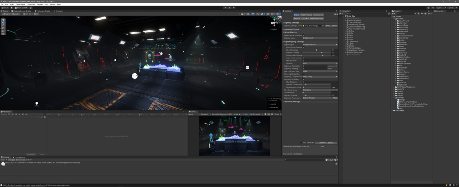 An in editor shot to show how I work in Unity.