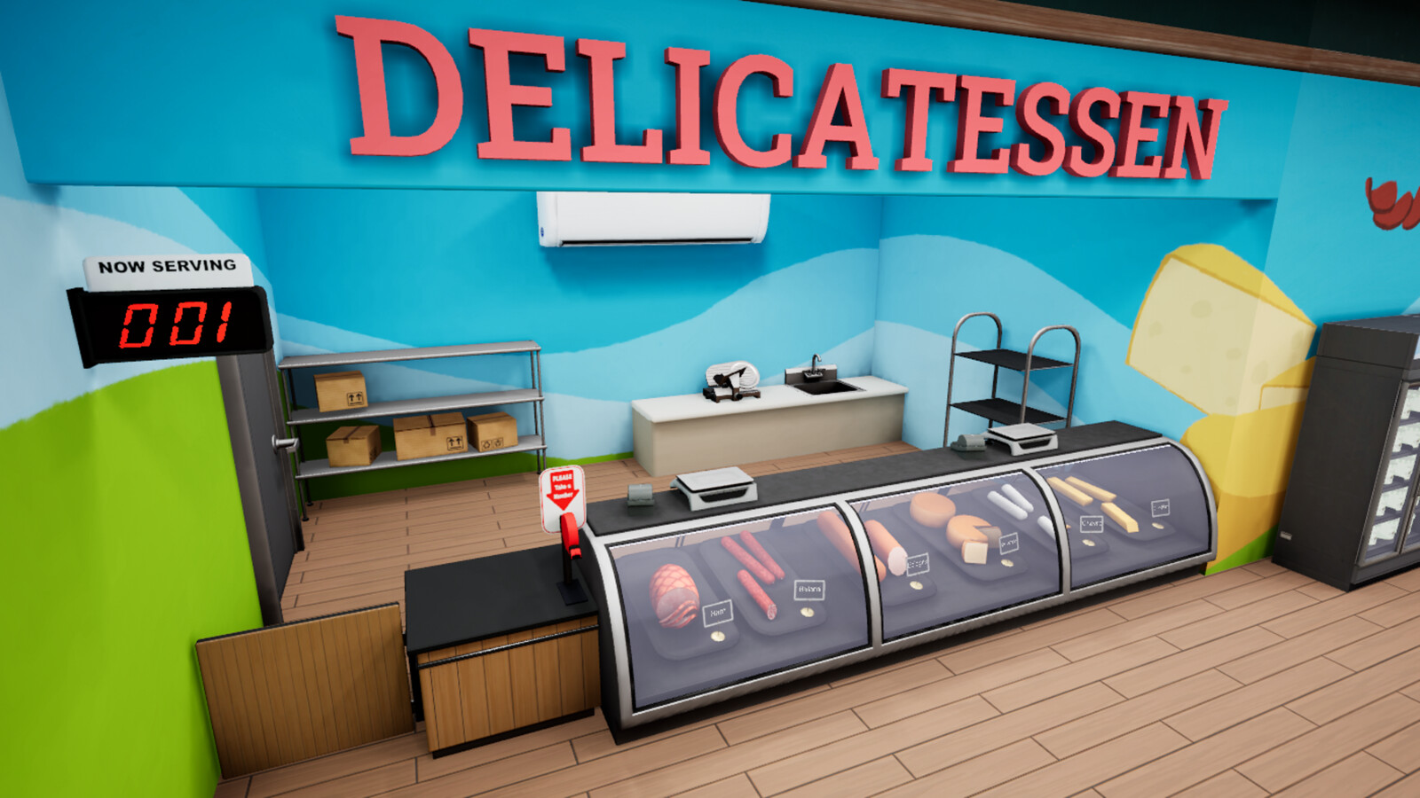 Deli area, featuring all custom made assets.