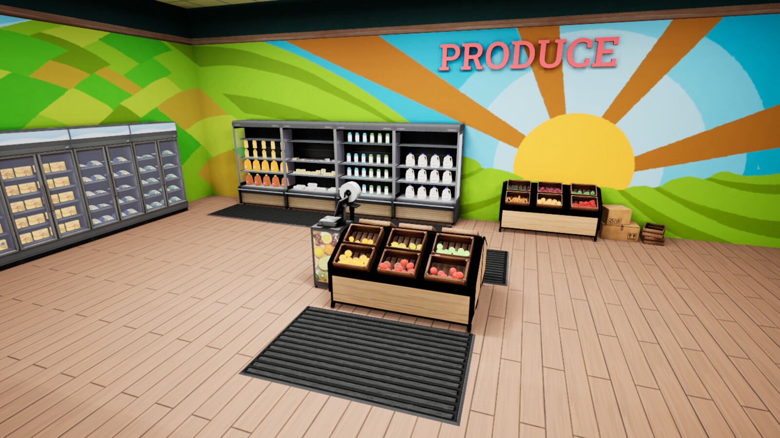 Produce and frozen food area