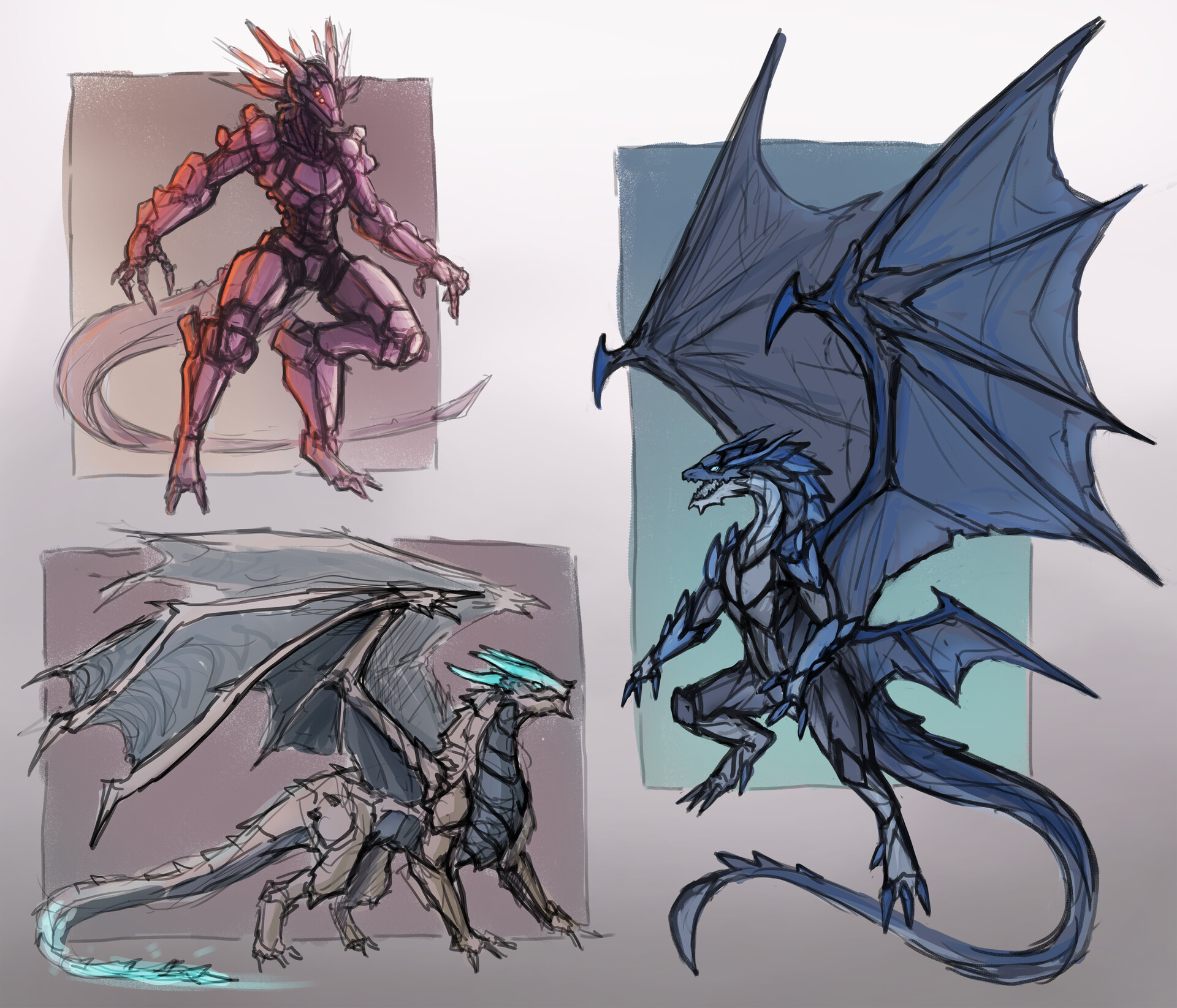 Jorden Prussing Dragon Sketches 1
