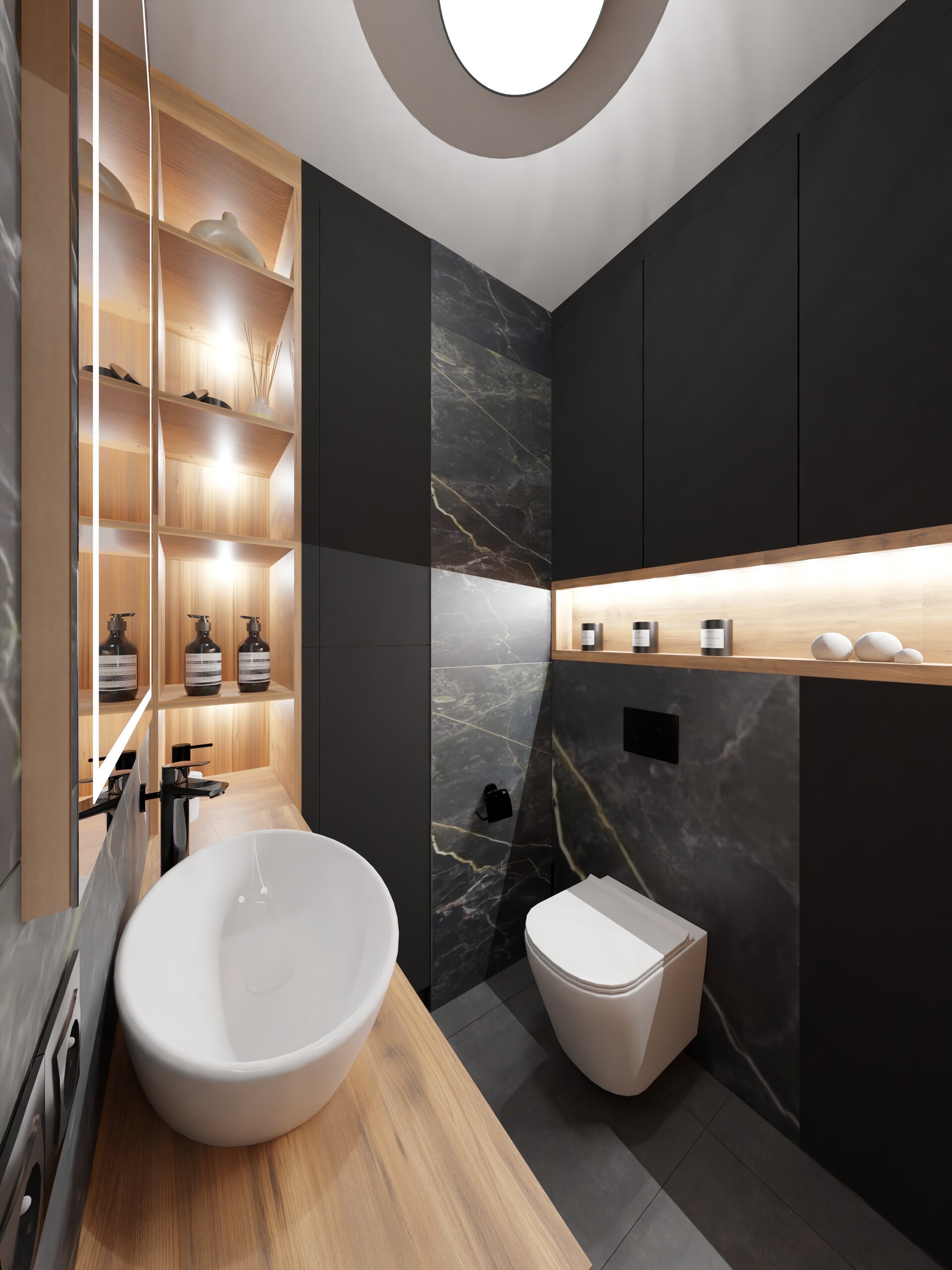 ArtStation - guest toilet design in an apartment of 102 m2, image size:1920x2560