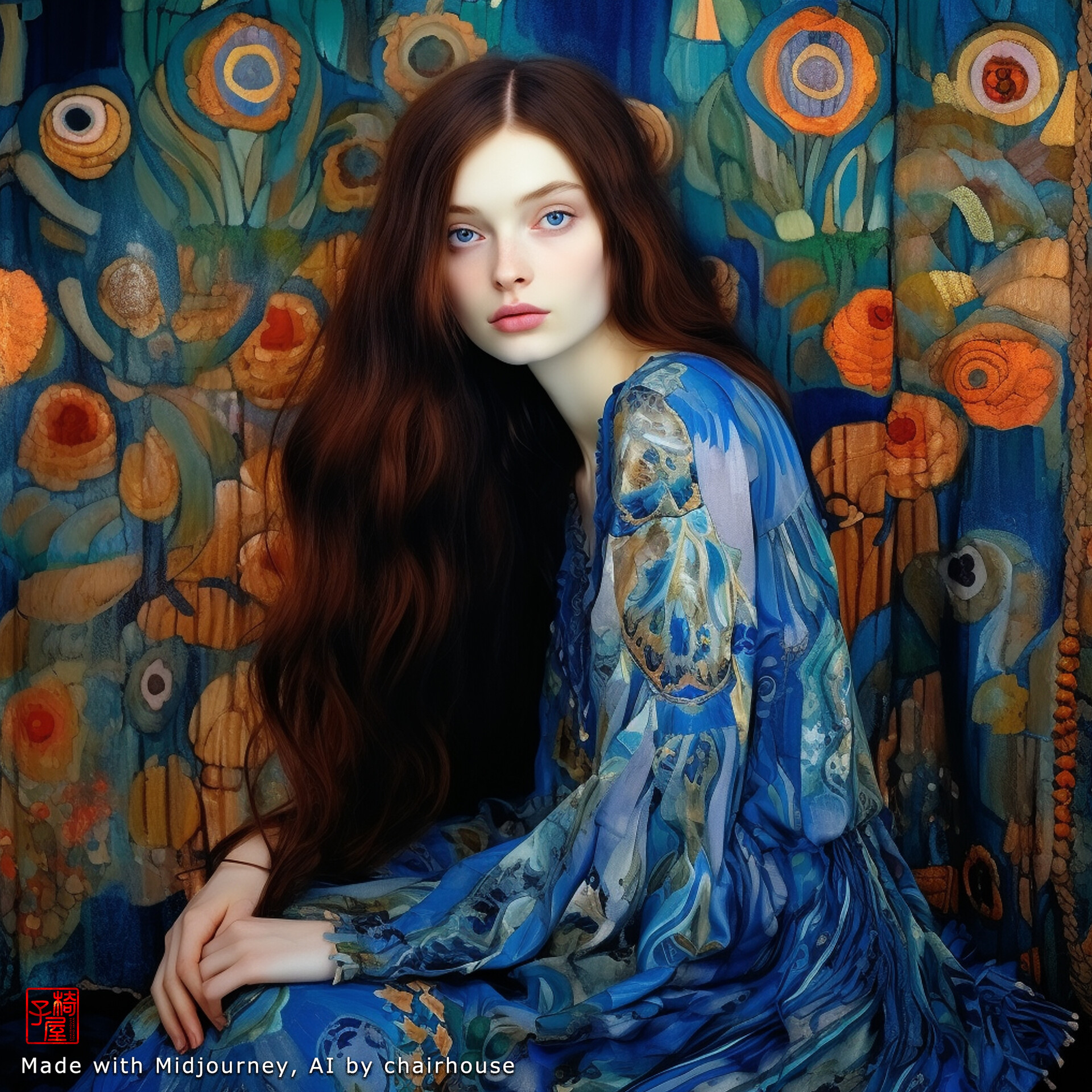 ArtStation - blue wind lady with #Midjourney 231006