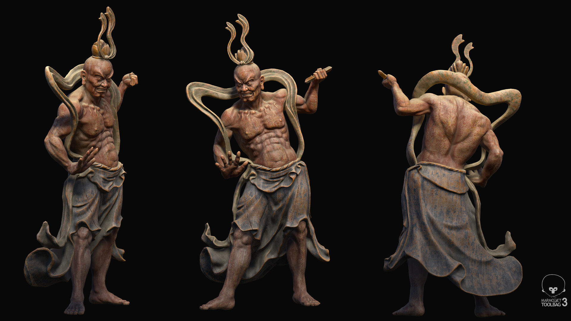 ArtStation - 金刚士力佛像（木雕）