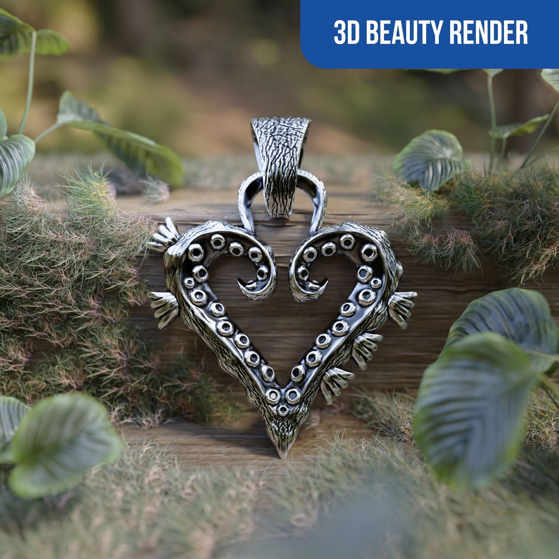 3d heart pendant necklace deals