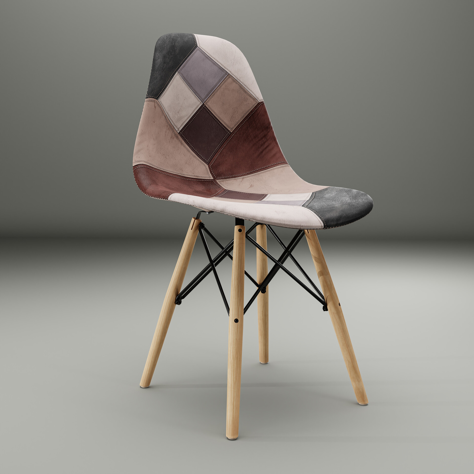 Harsh Koshiya Patchwork Leatherette Dining Chair