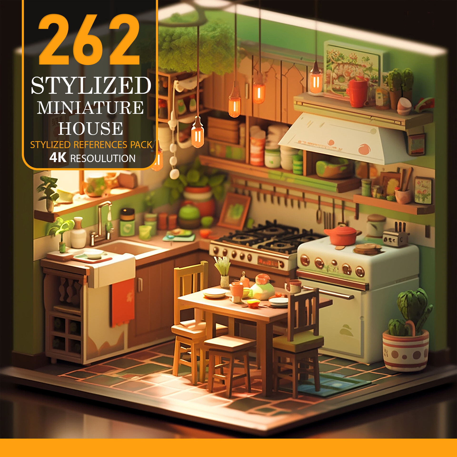ArtStation　Stylized　References　Vol.58-4K|Stylized　Miniature　House　Pack