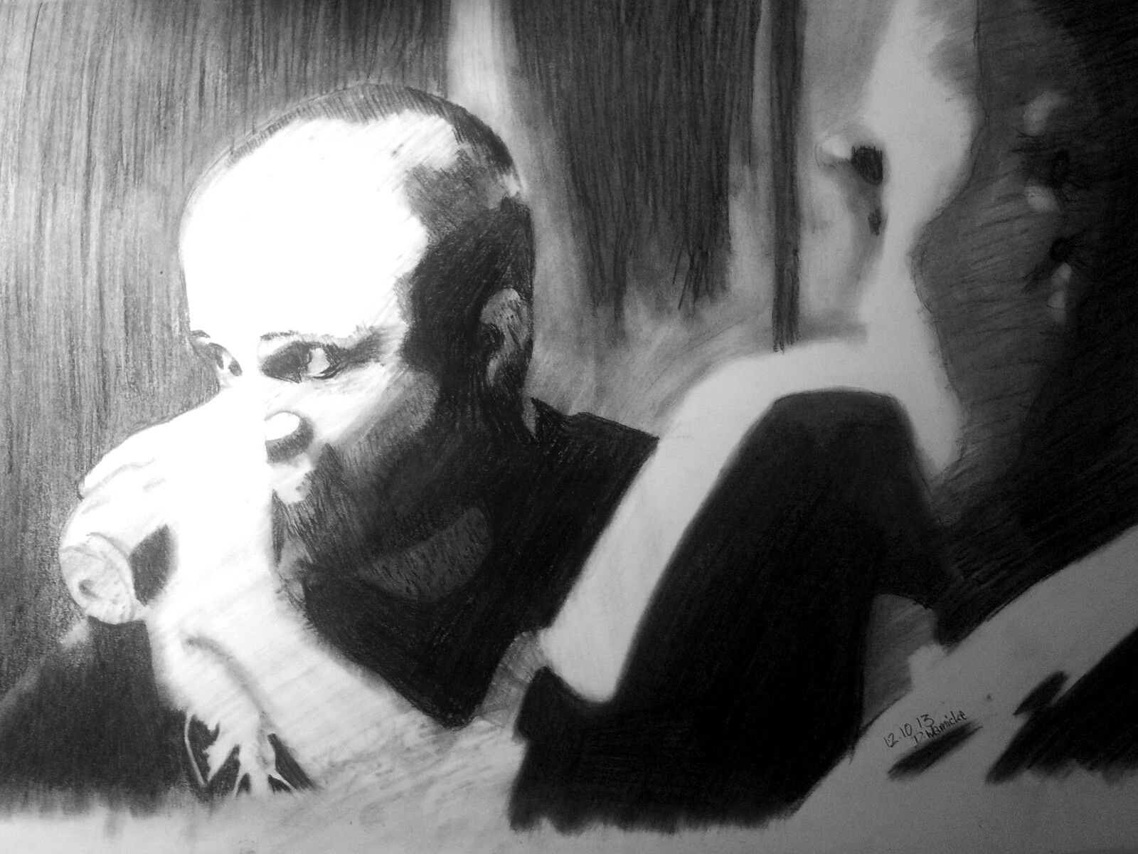 Breaking Bad Dinner Scene (2013, DIN A2, Charcoal)

I love this scene up until this day. I think Breaking Bad Fans might relate.