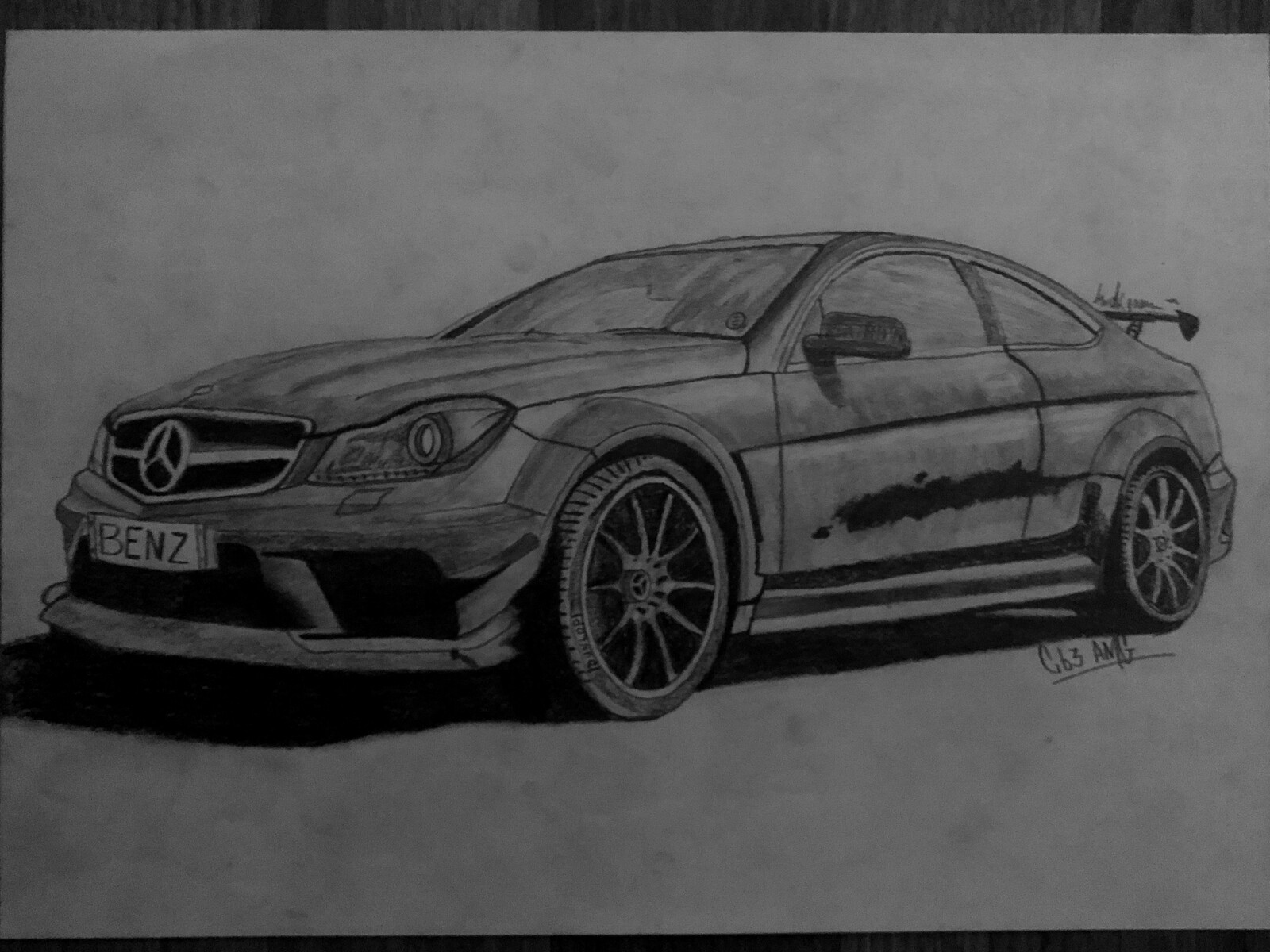 Mercedes Benz C63 (2012ish, DIN A4)
