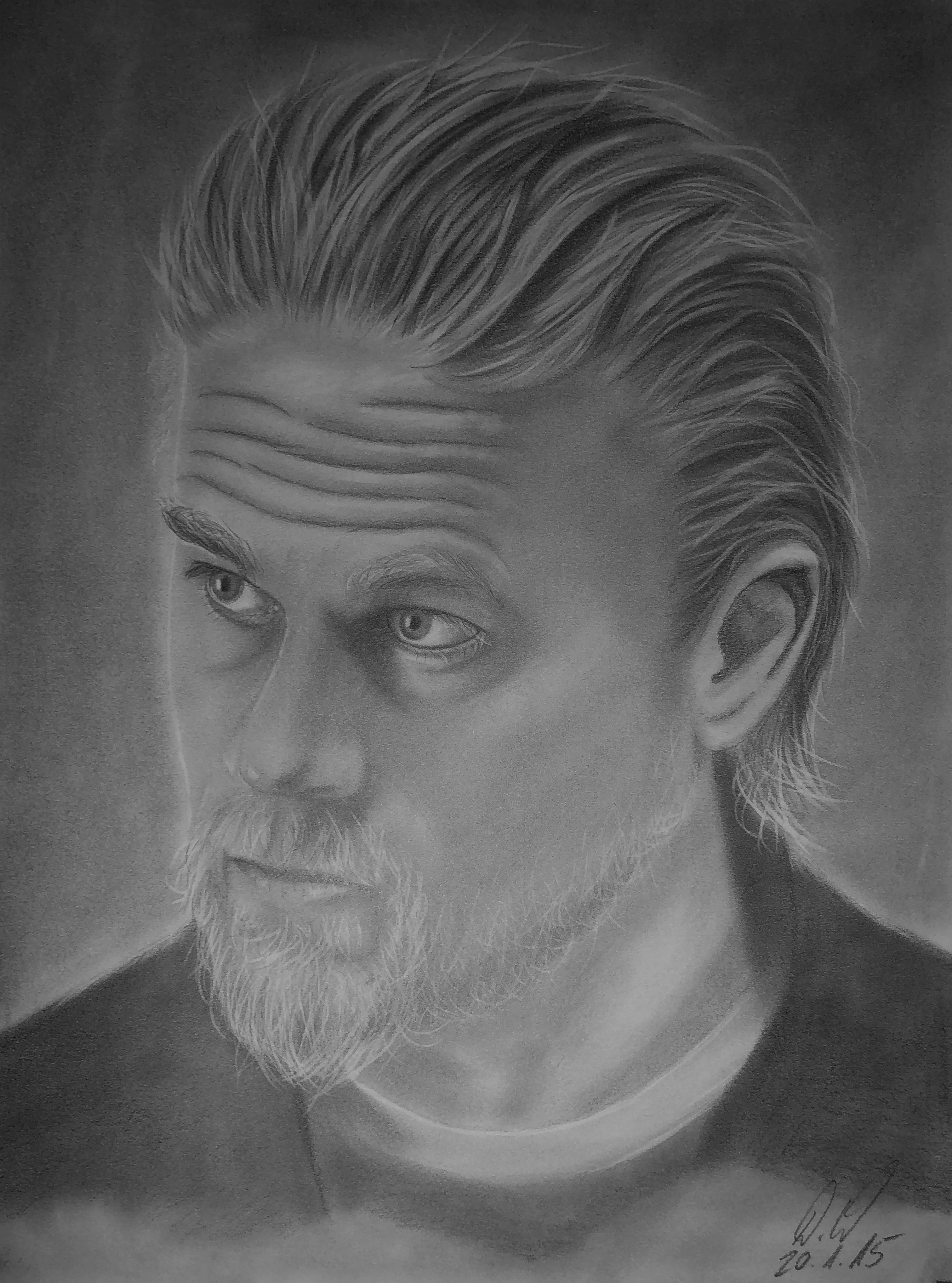 Jax Teller (Charlie Hunnam) - Fanart Sons of Anarchy (2015, DIN A3)

At this time I was in love with that show. Man I even got long hair today just because of this guy, haha