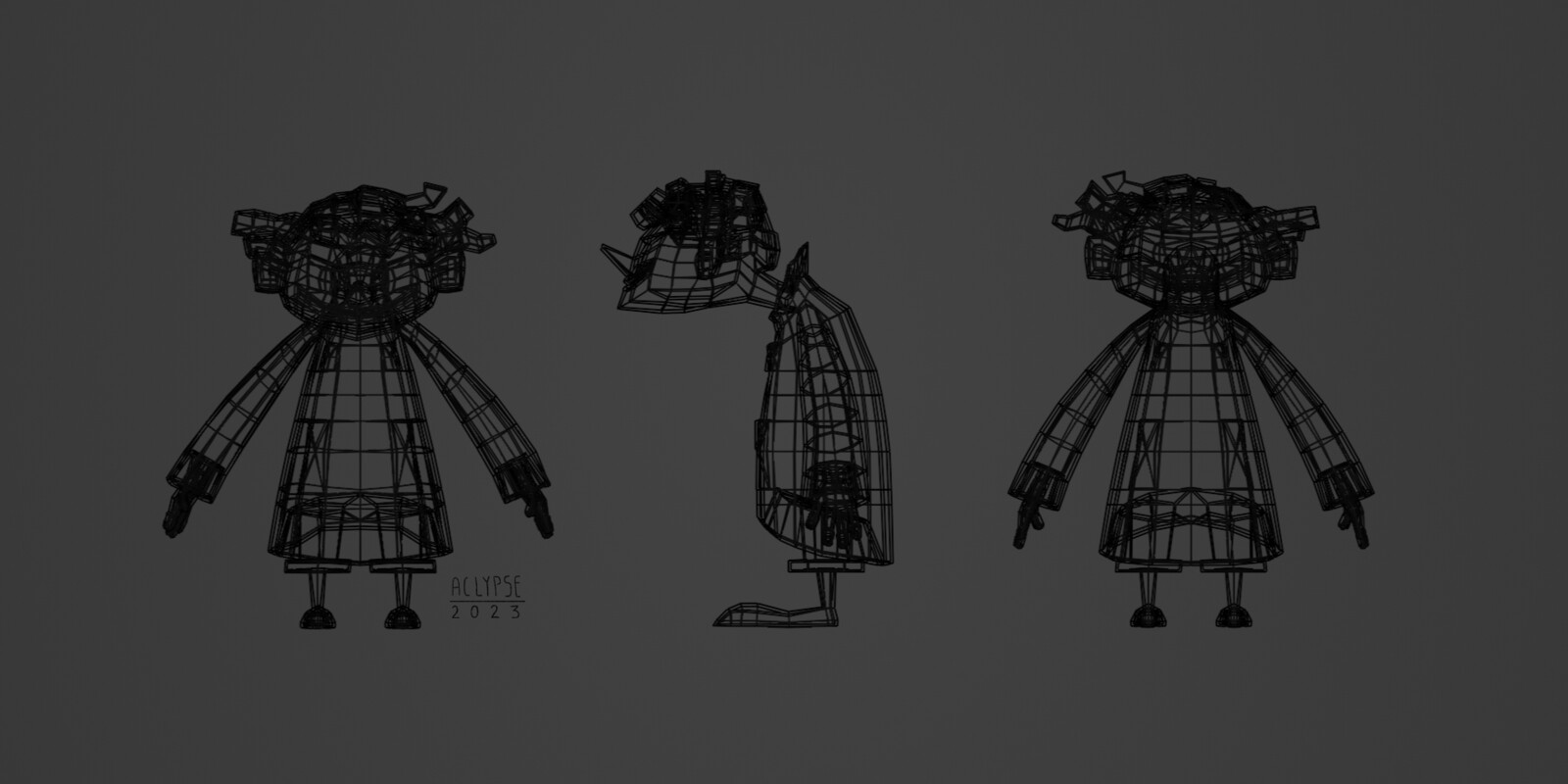 Wybie wireframe