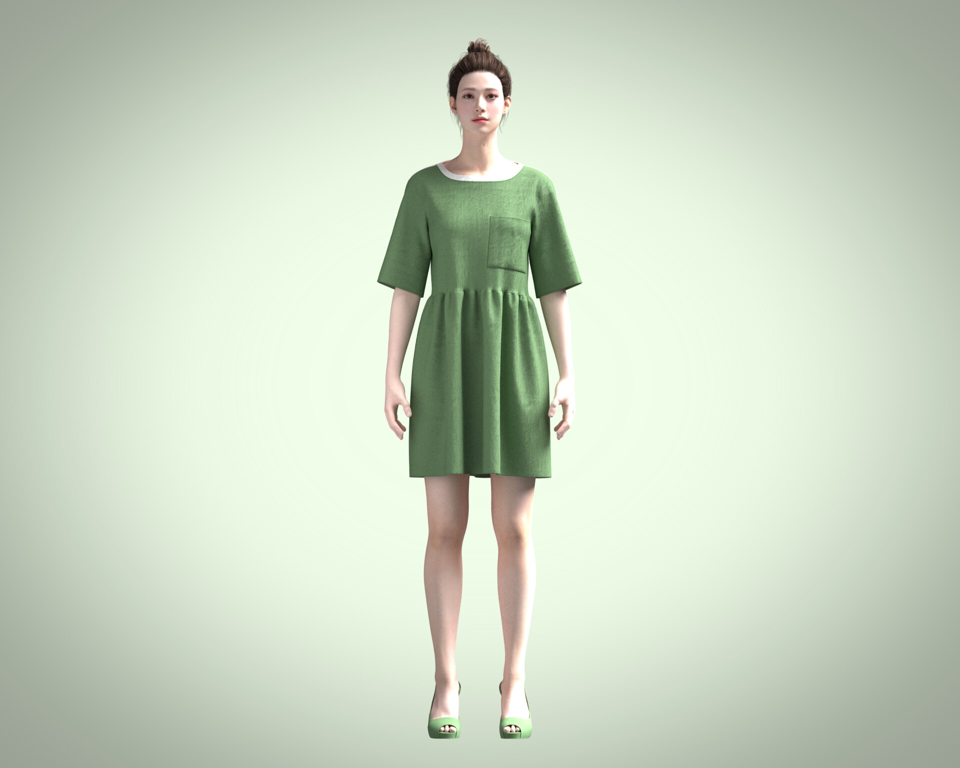 ArtStation Girls Cord T Shirt Dress In Khaki