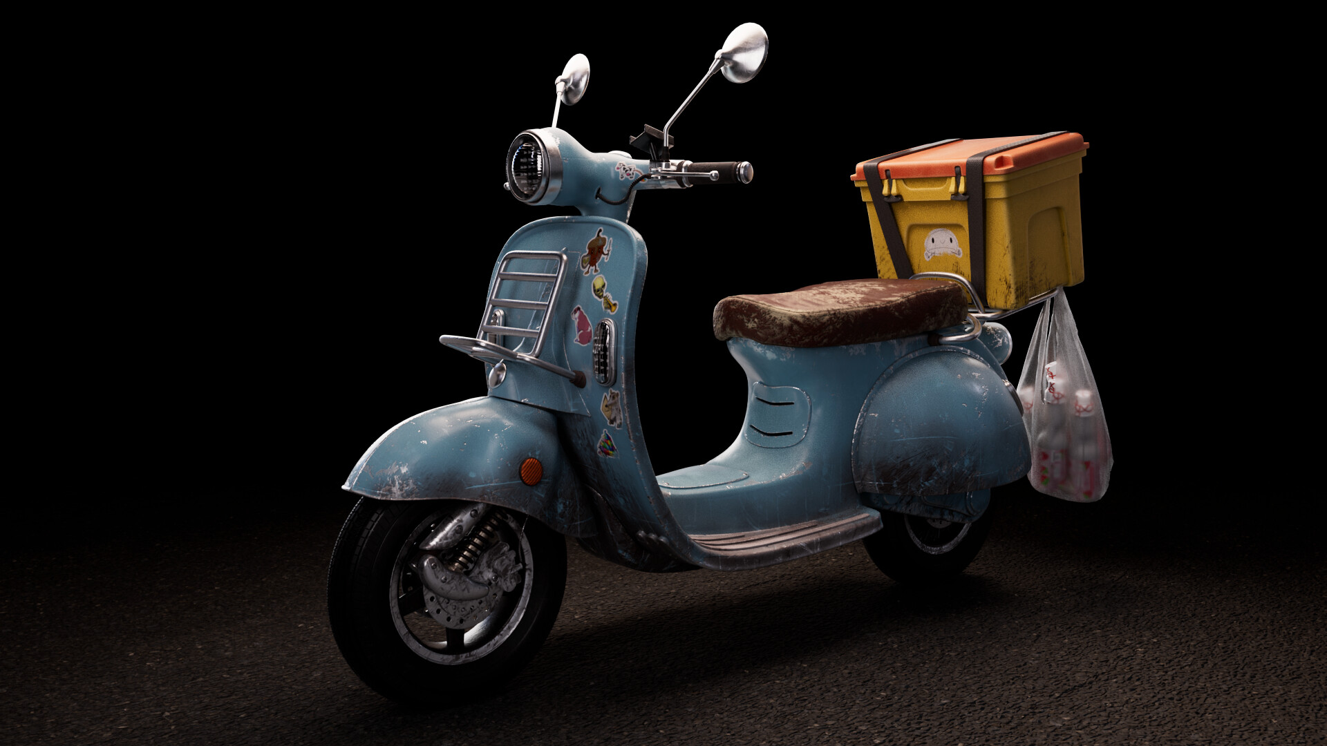 ArtStation - Vintage moto vespa bike