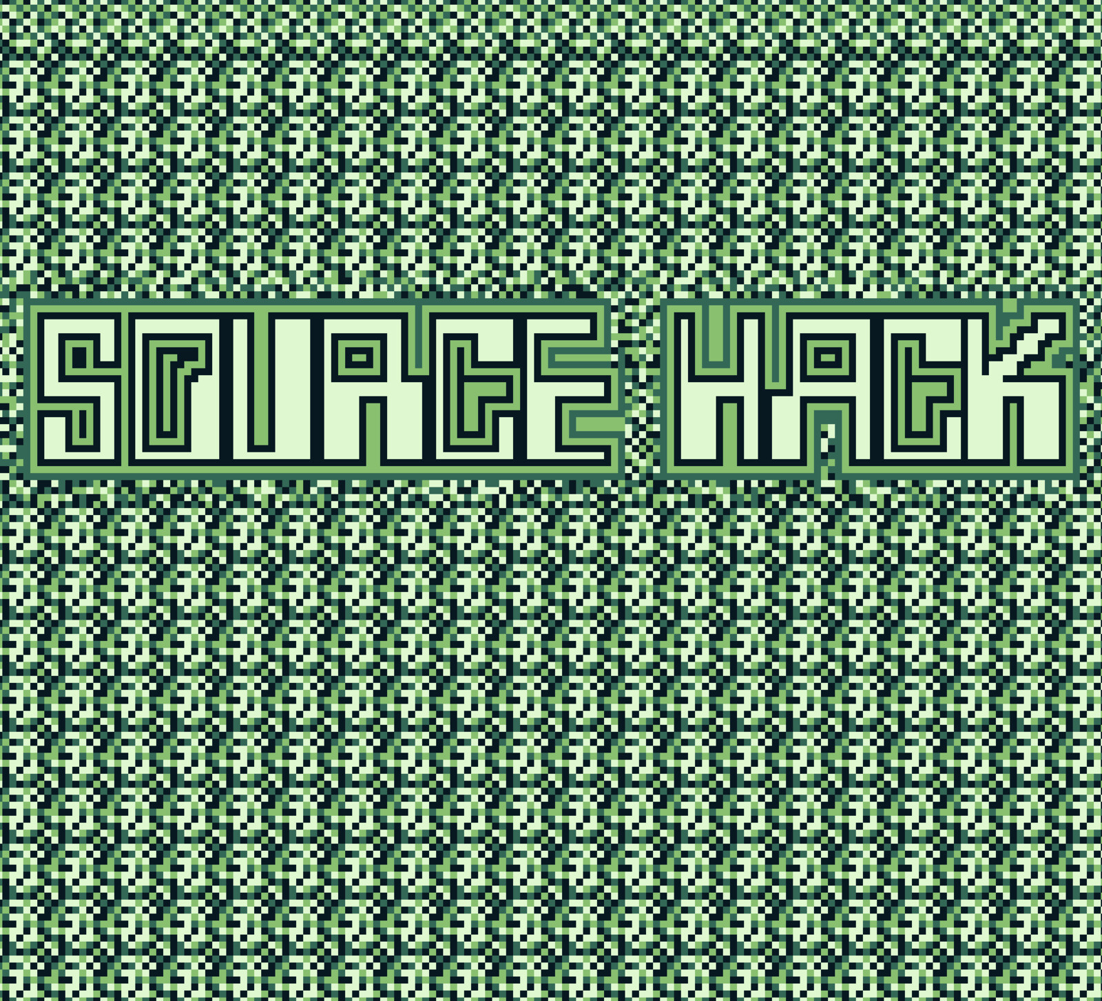 Still of Source Hack's animated title screen