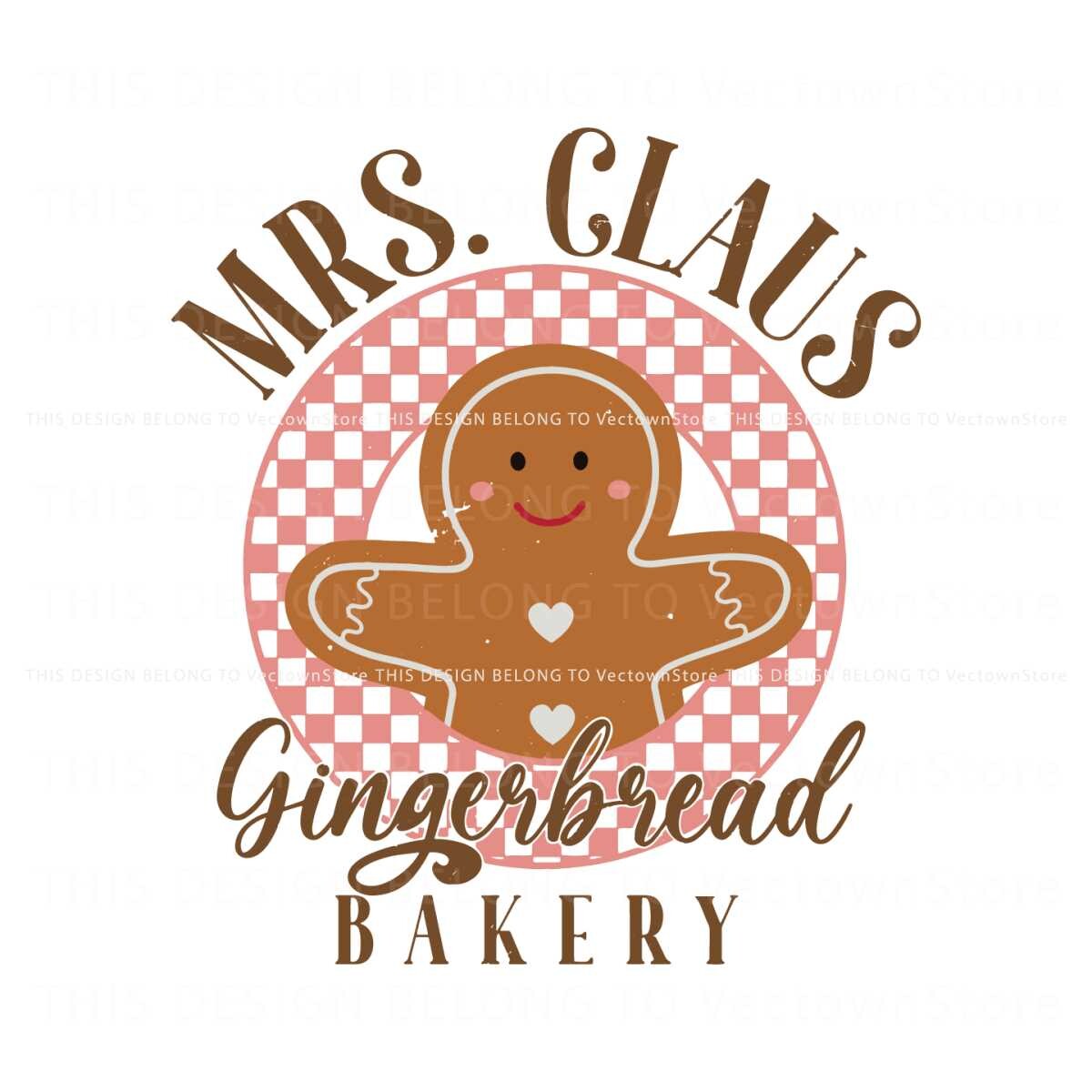 ArtStation - Mrs Claus Gingerbread Bakery Retro Christmas SVG Cricut File