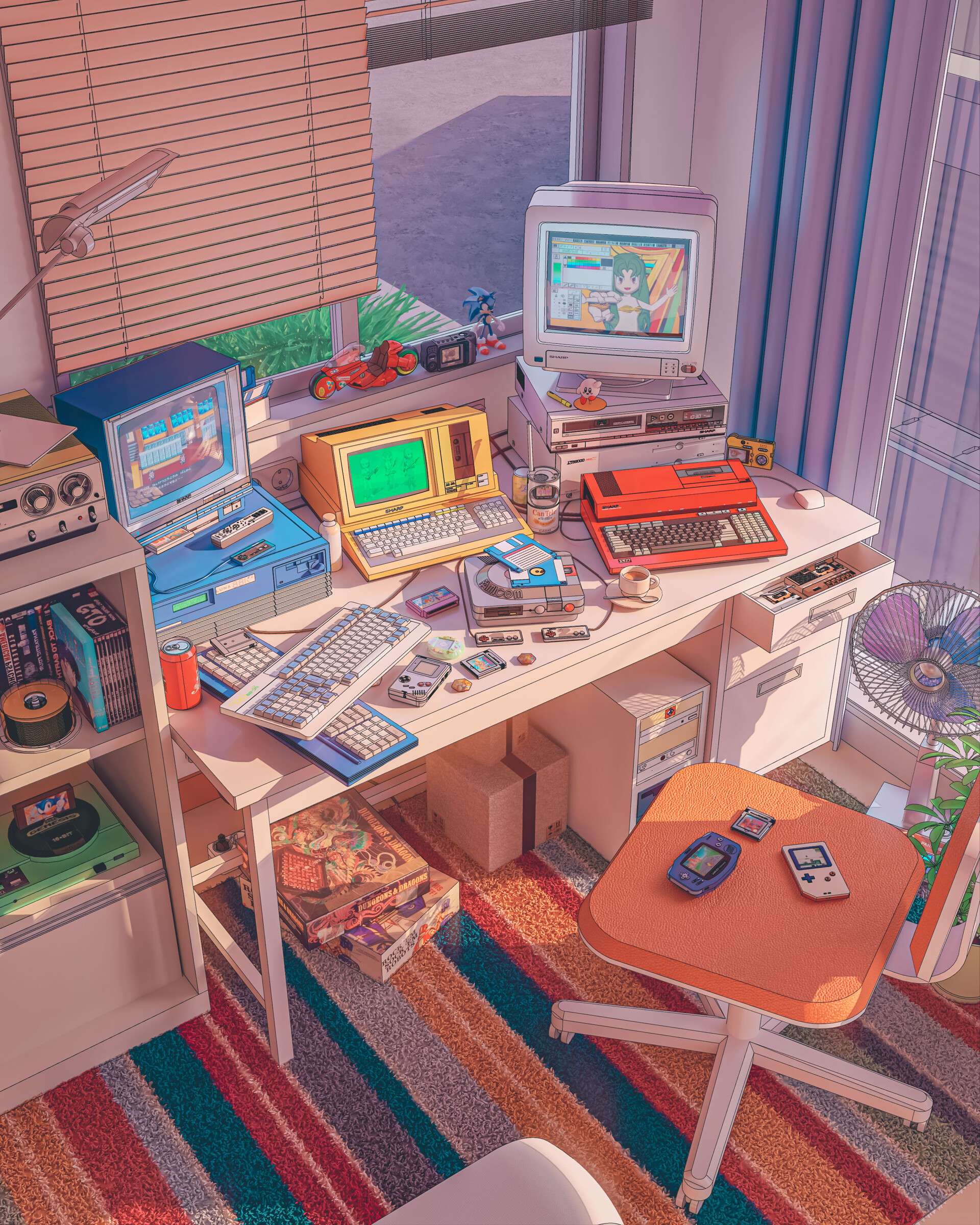 Retro deals computer desk