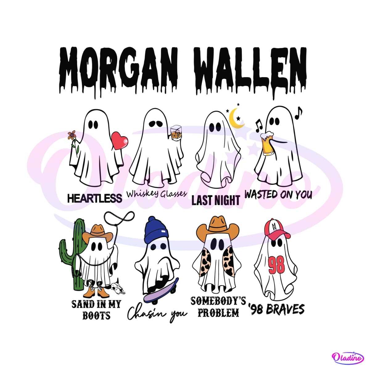 ArtStation - Morgan Wallen Cute Halloween Ghost Track List SVG File