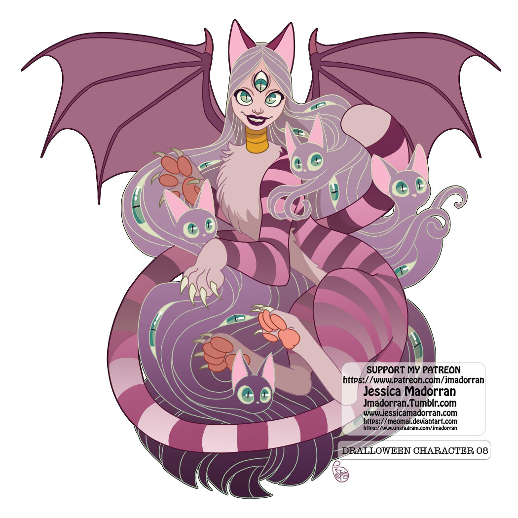 October 2023 Patreon - Drawlloween Character 08 - Cheshire Cat