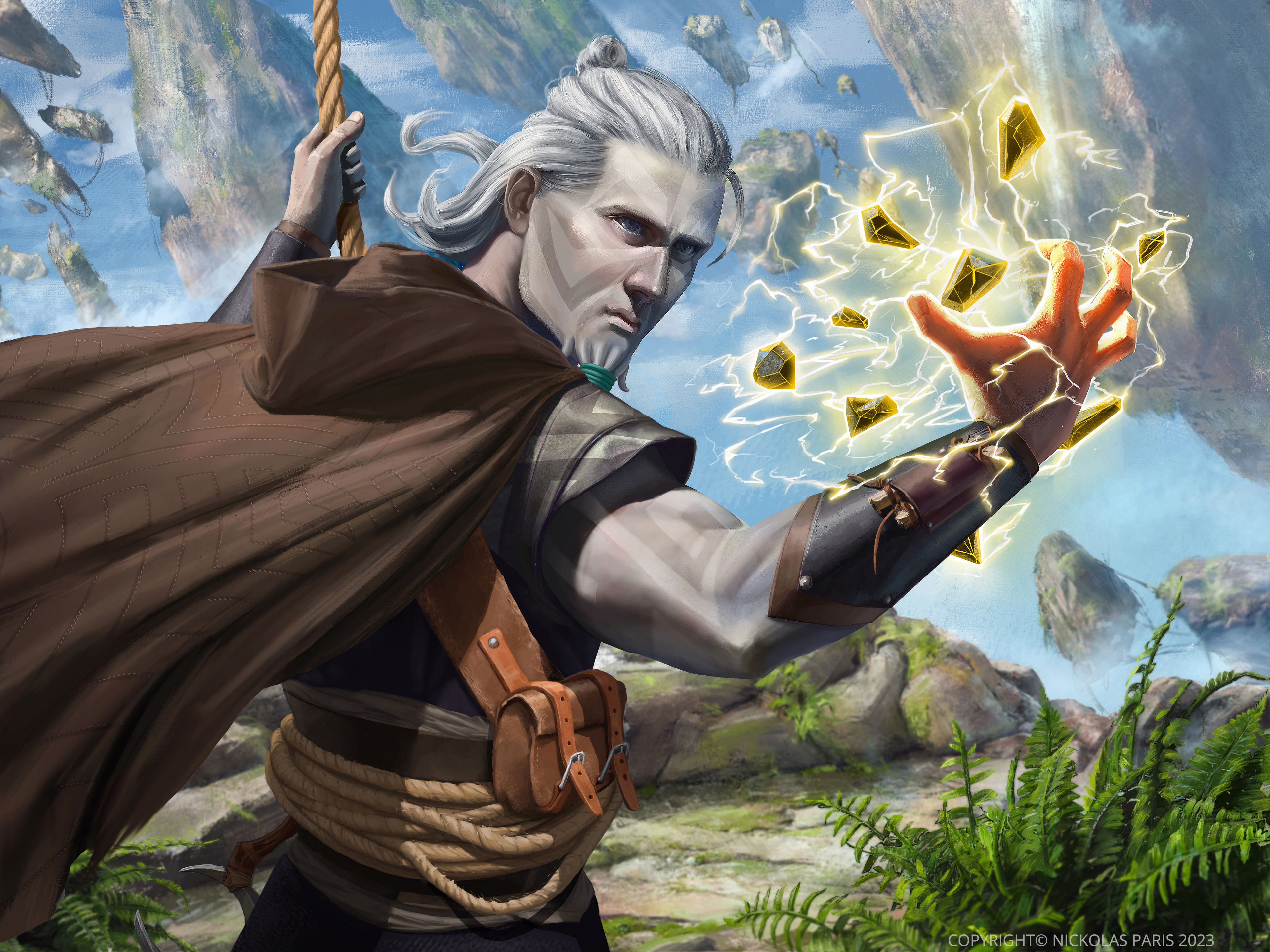 This character is based on MTG lore, depicting a 'Kor mage' on Zendikar. 