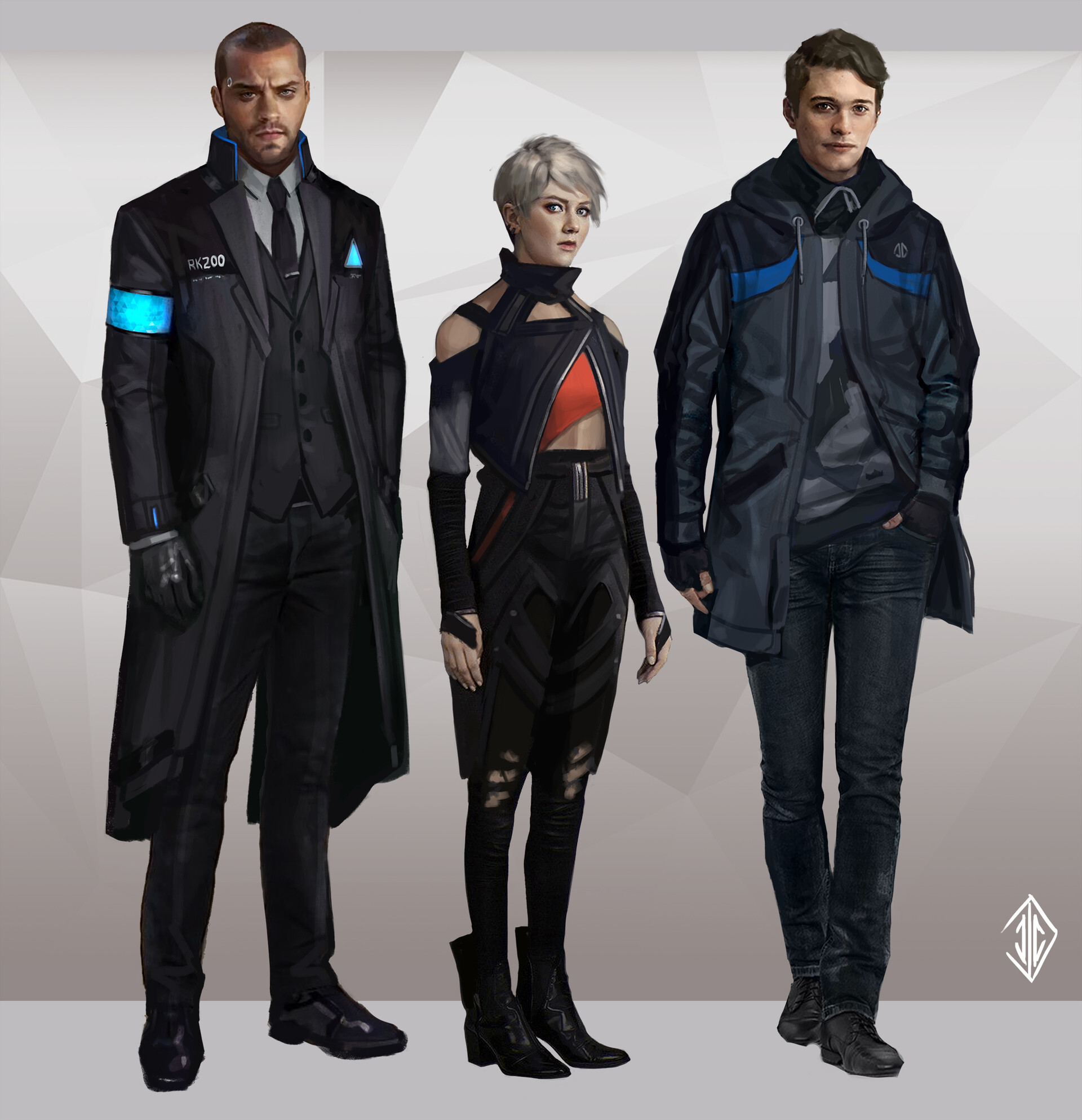Detroit: Become Human- Main cast sketches by YellowFoxSun on