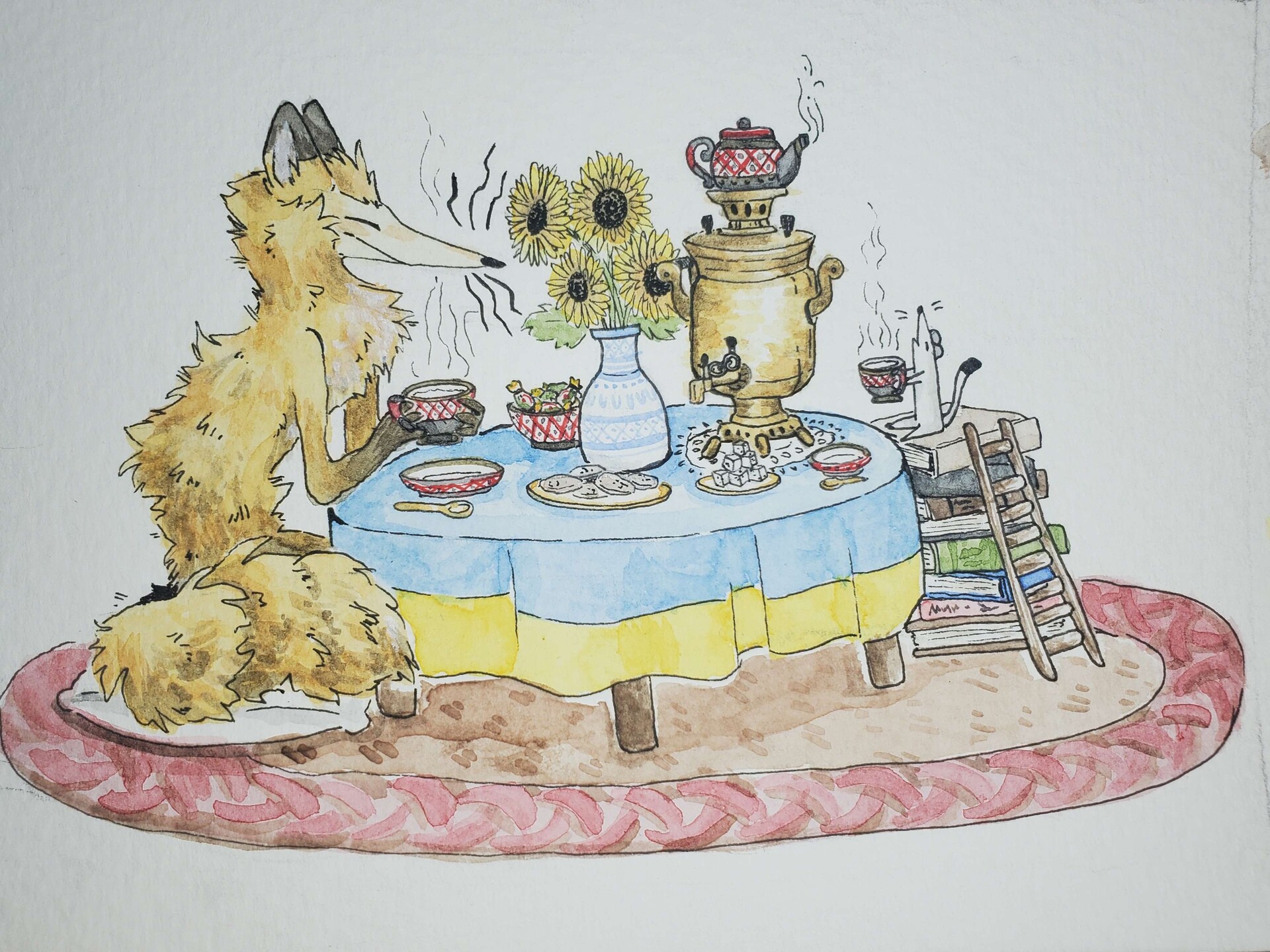 ArtStation - Ukranian tea time thank you card