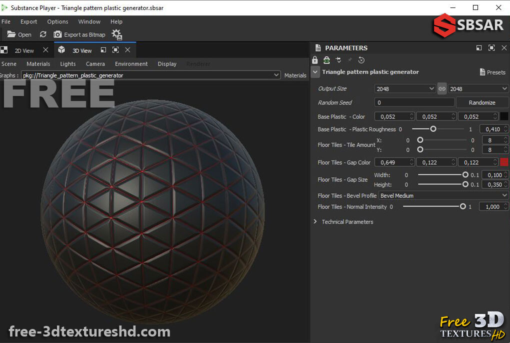 ArtStation - Triangle Pattern Rubber 3D Texture Generator.