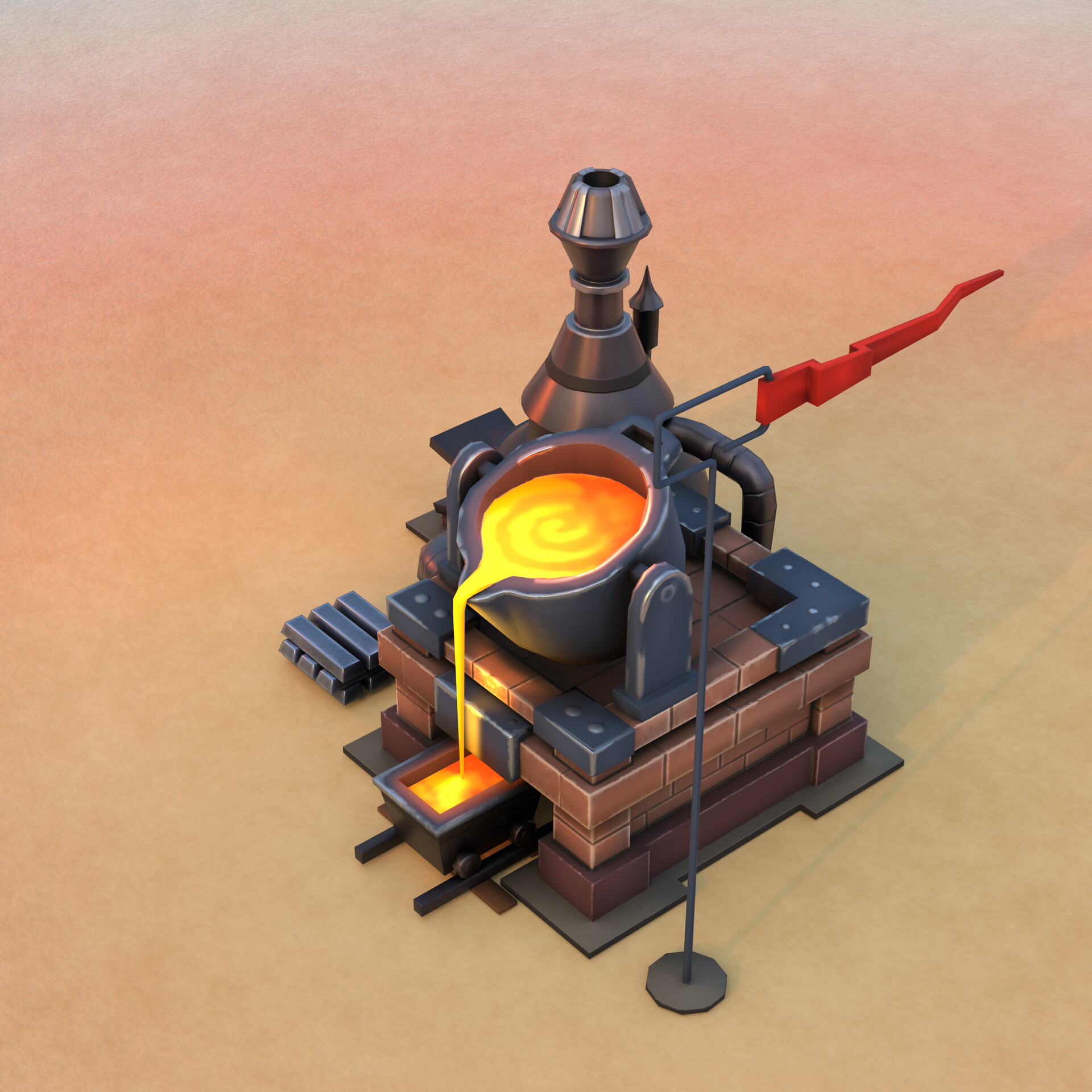 Ivan Andrienko - Foundry workshop. Stylized graphics. Low poly model ...