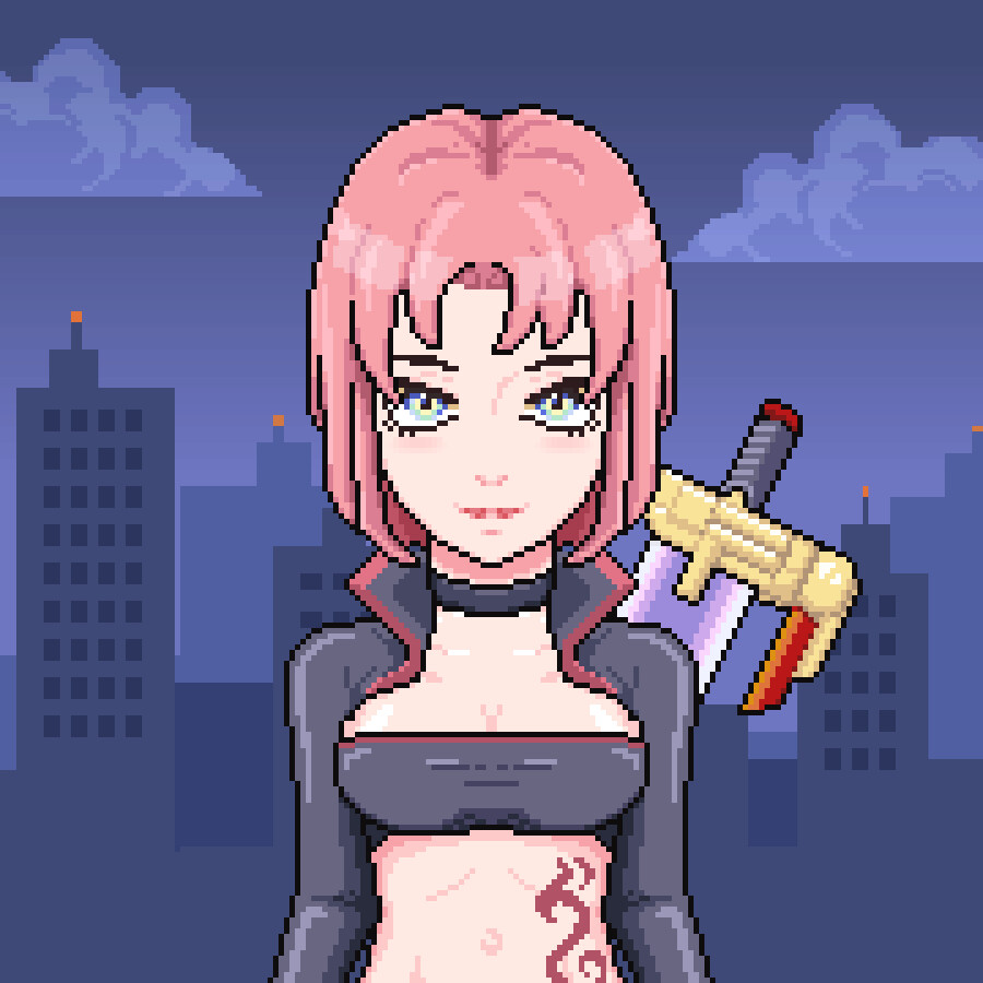 Avatar face pixel art Girl 1 - The Faces of Pixel