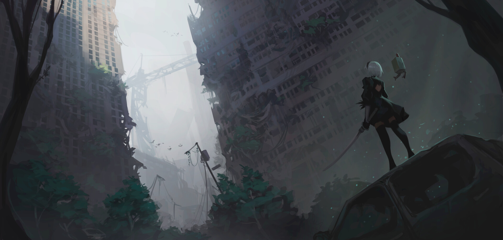 Artstation - City Ruins - Nier Automata Fanart