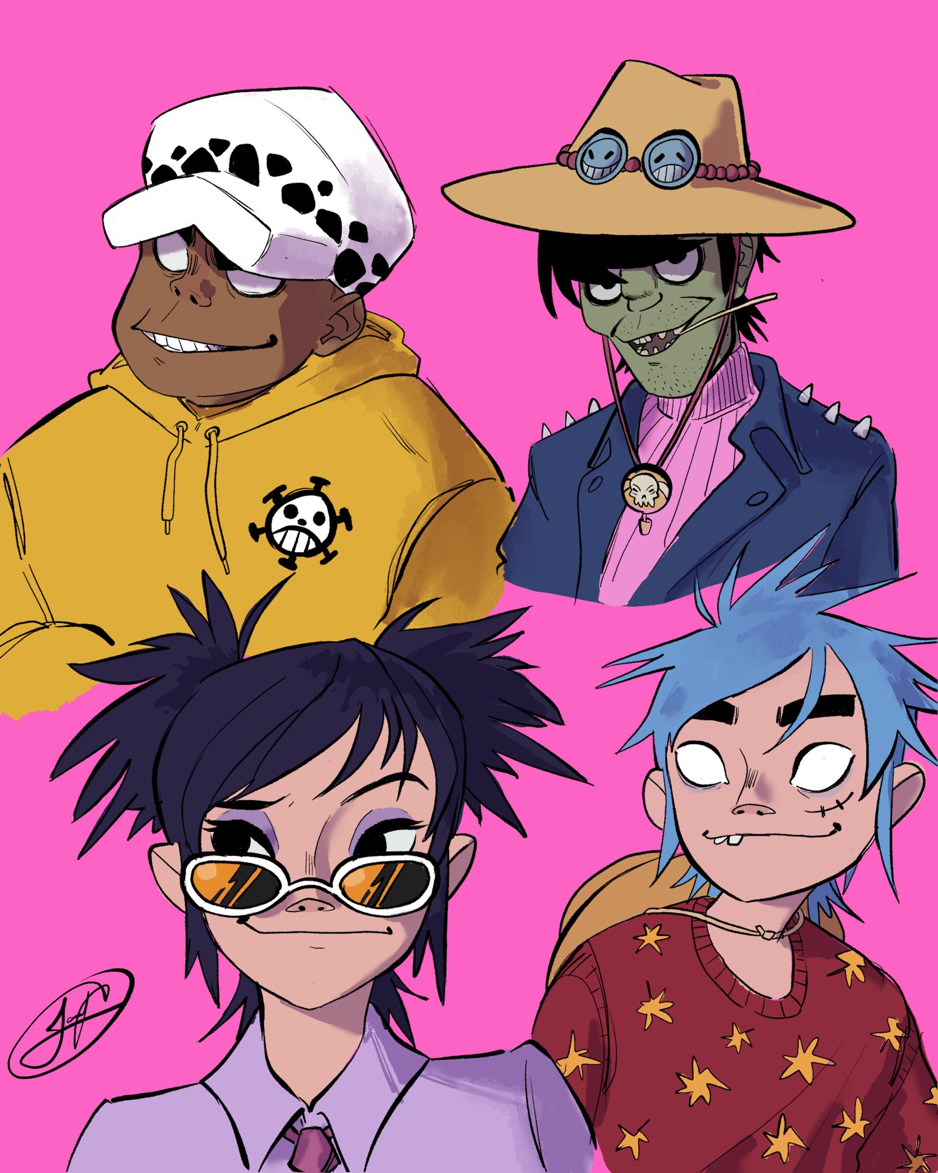 ArtStation Gorillaz x One Piece