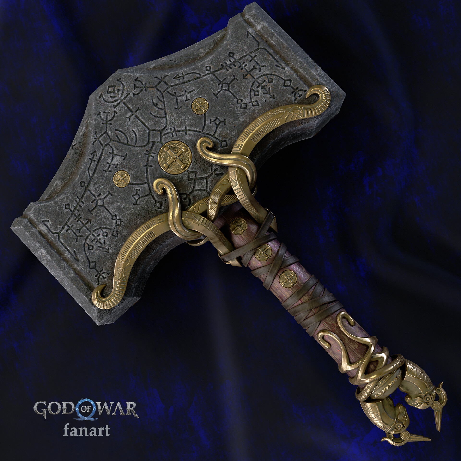 ArtStation - Mjolnir from God Of War