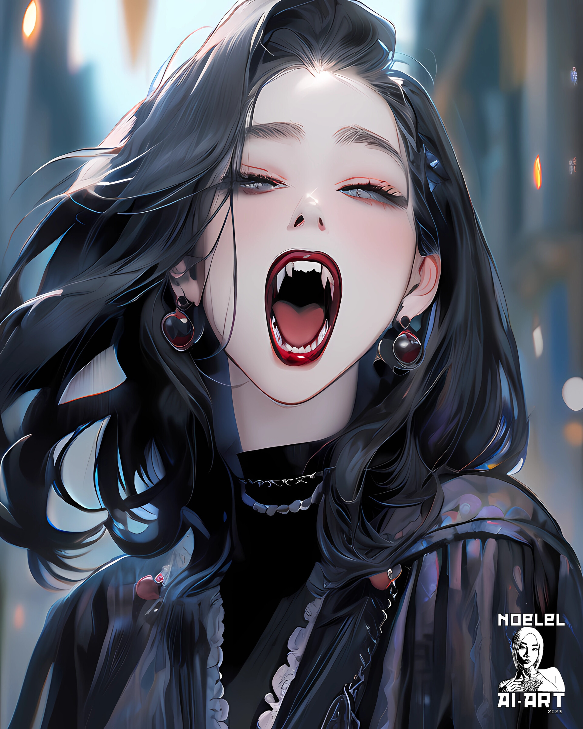 ArtStation - Portrait of a cute vampire girl