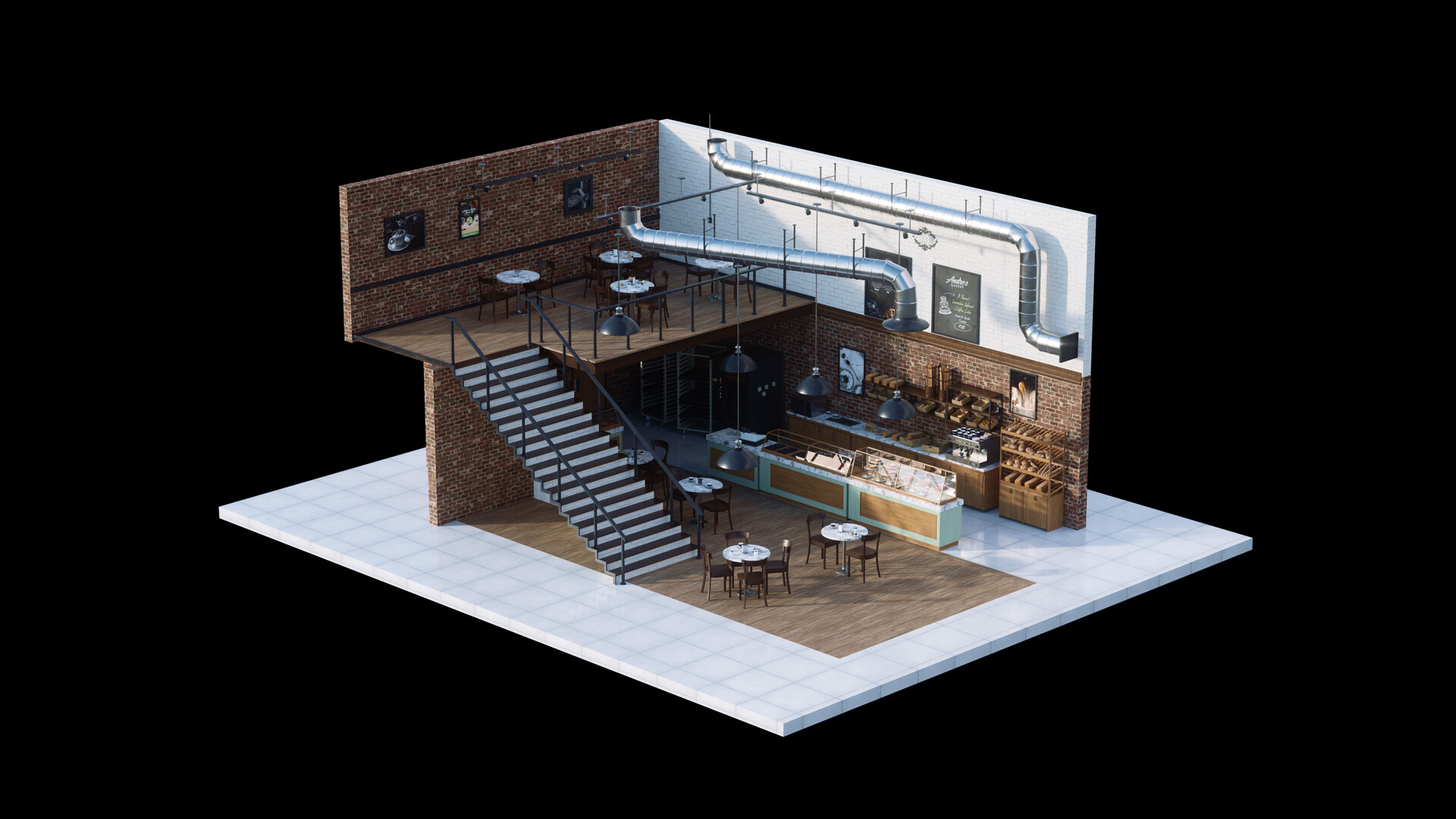 KitBash3D - "Neighborhood Shops" - 3D Models and Materials Kit