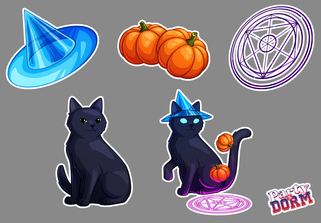 Witch cat combination items