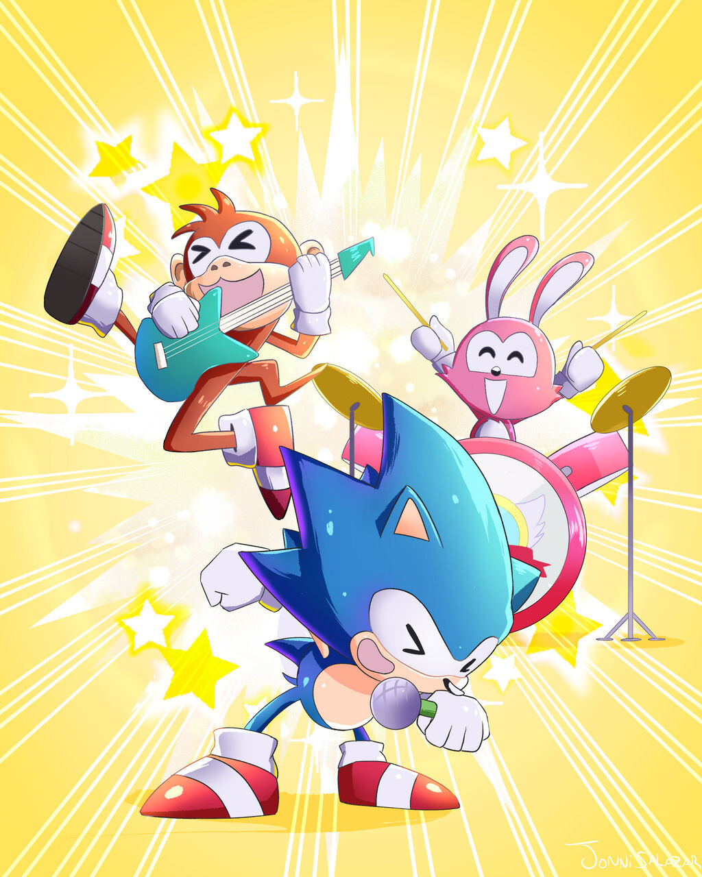 ArtStation - The Sonic Band - Classic Sonic Fanart