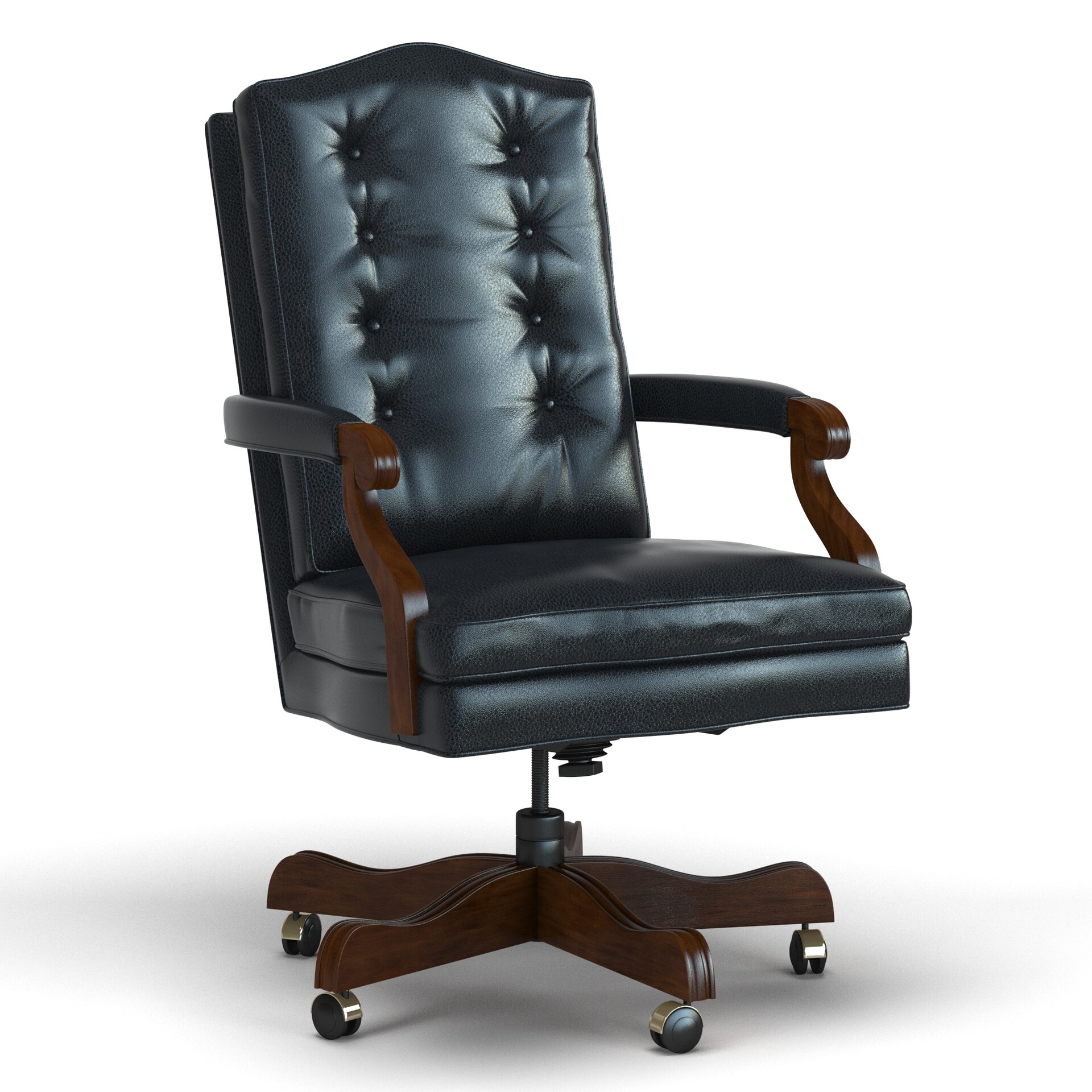 Ethan allen leather desk chair best sale