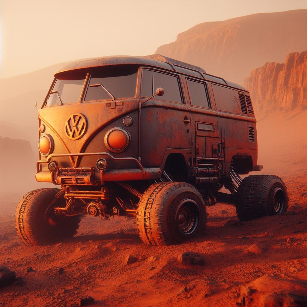 Rendering of a T1 as Mars Rover