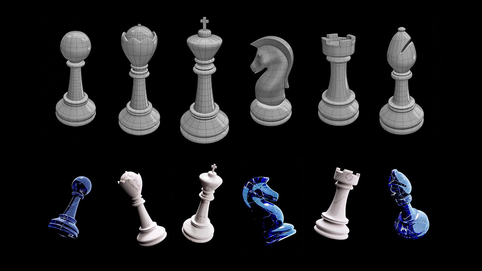 Chess pieces topology study.