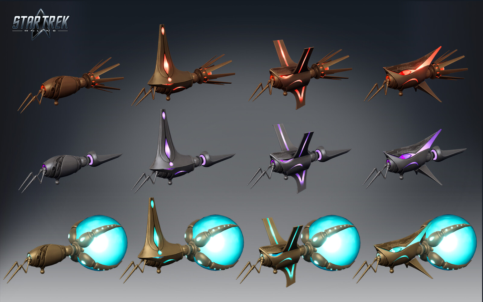 The enemy group was created to be modular, so that parts could easily be swapped to create new ranks. Rendered in the Cryptic engine.