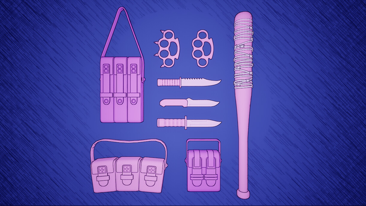 Bags, Knives &amp; Baseball bat