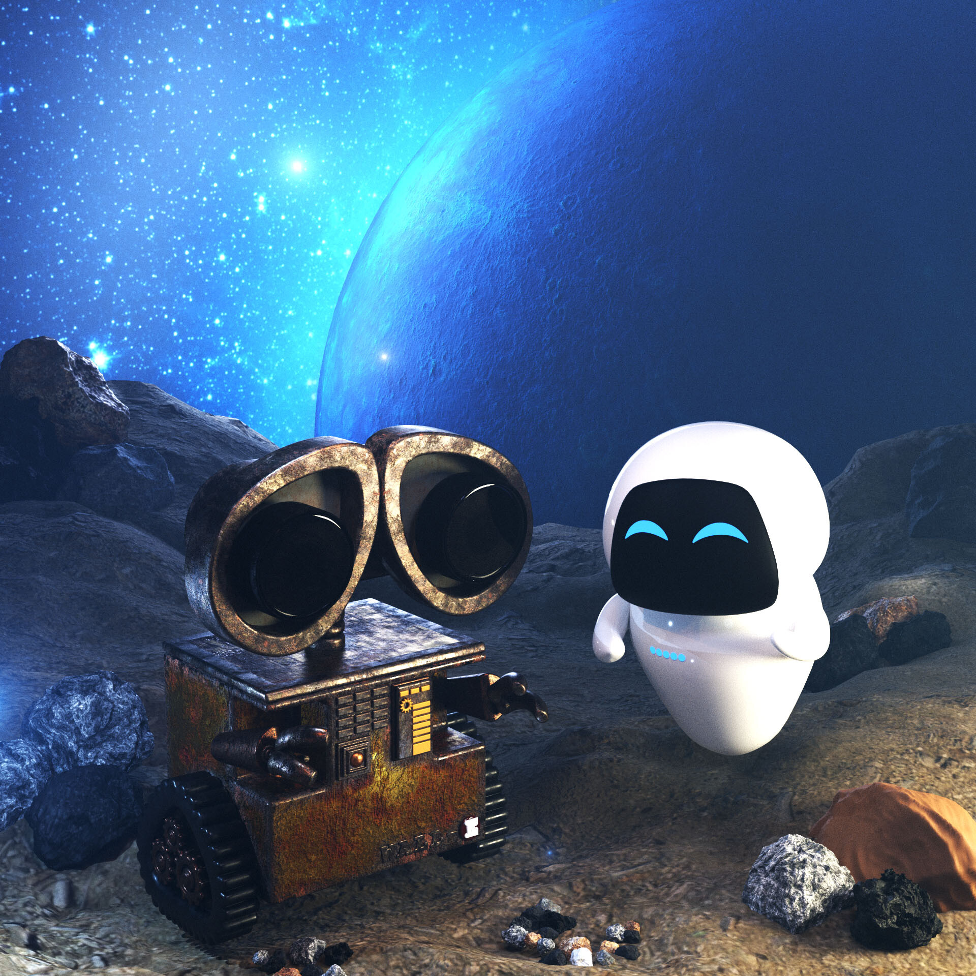 ArtStation - 3d Wall-e and Eva