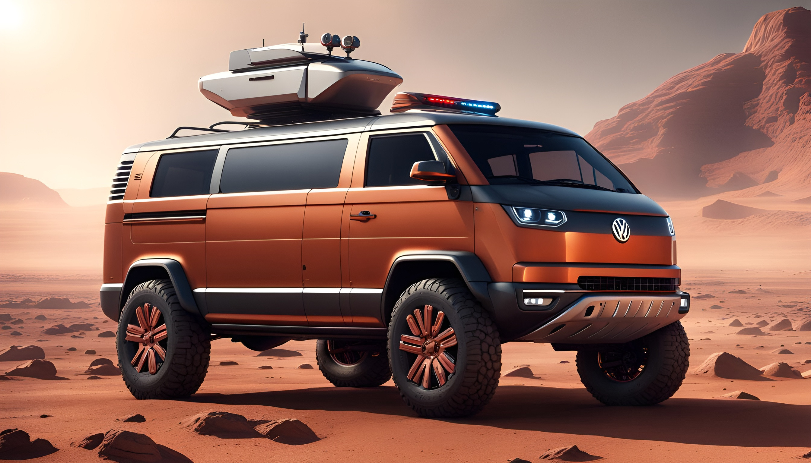 Artwork of a Mars Rover Transporter