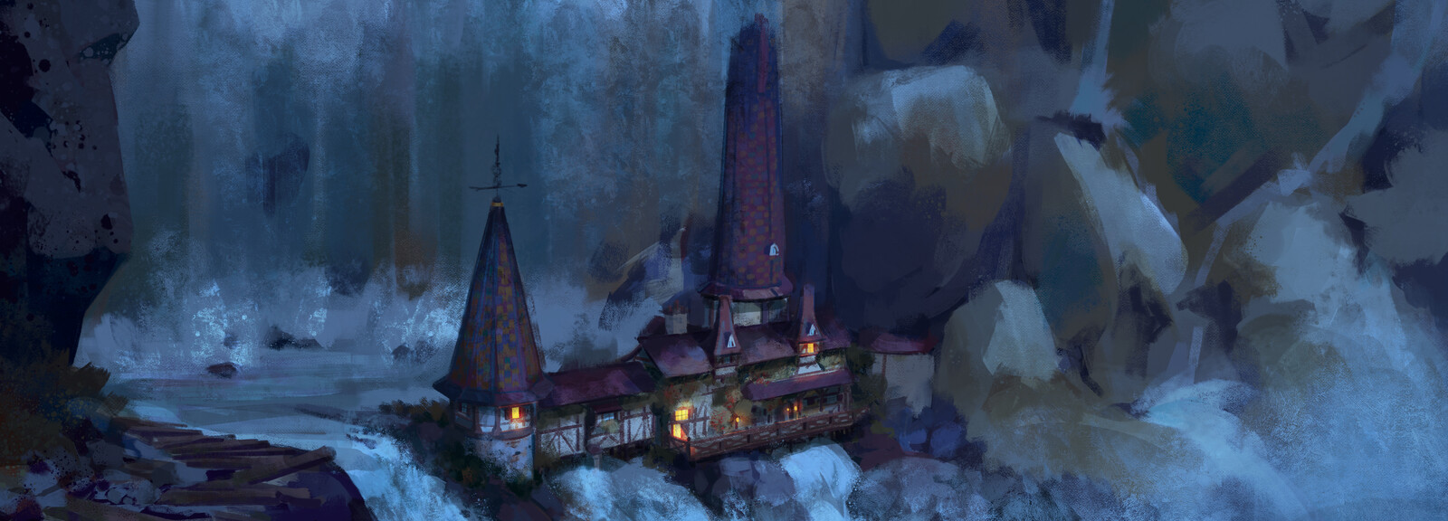 THE HOSTEL UP THE WATERFALL - NIGHT