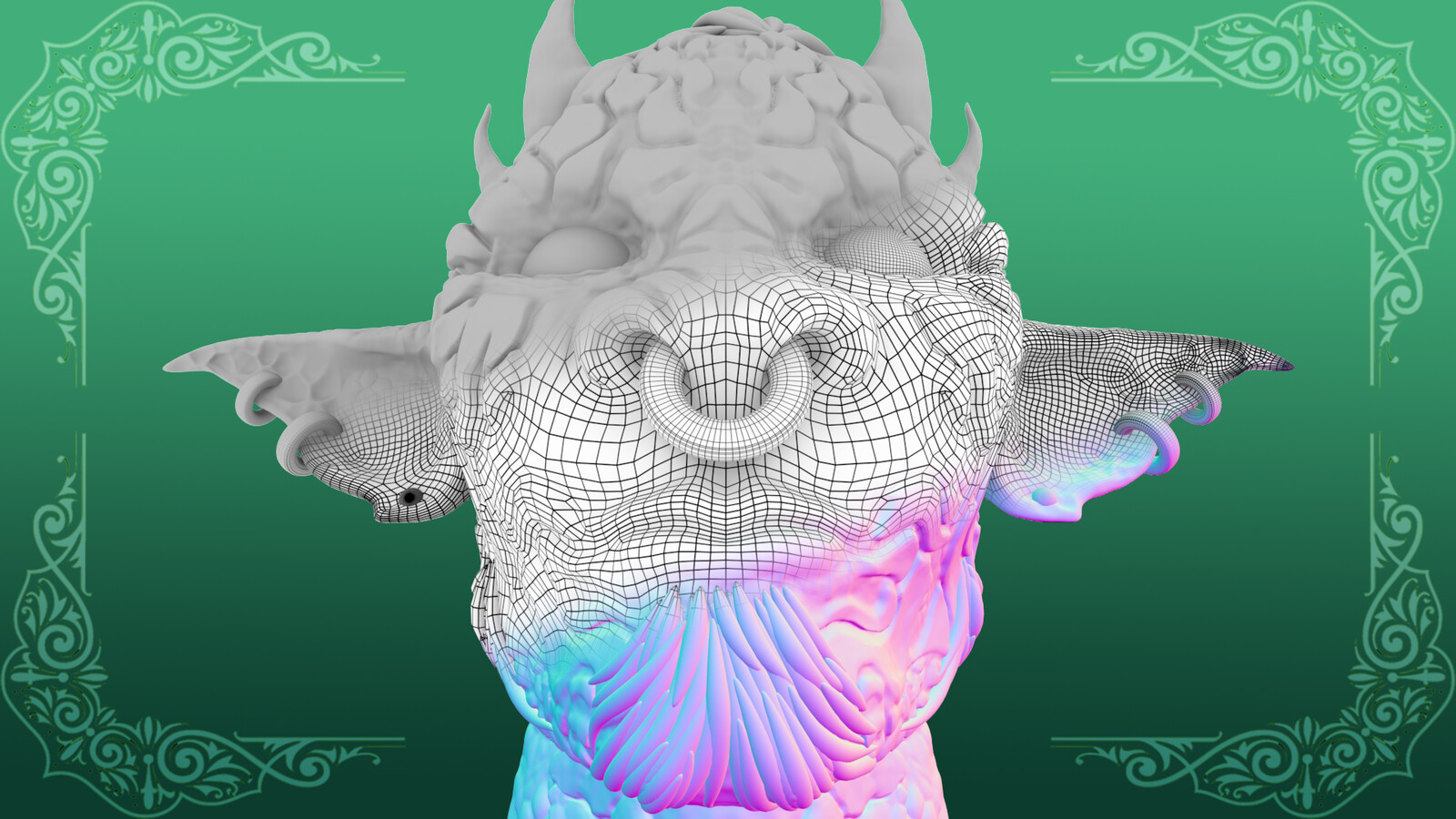 Breakdown:
Occlusion, 
Wireframe, 
Normal