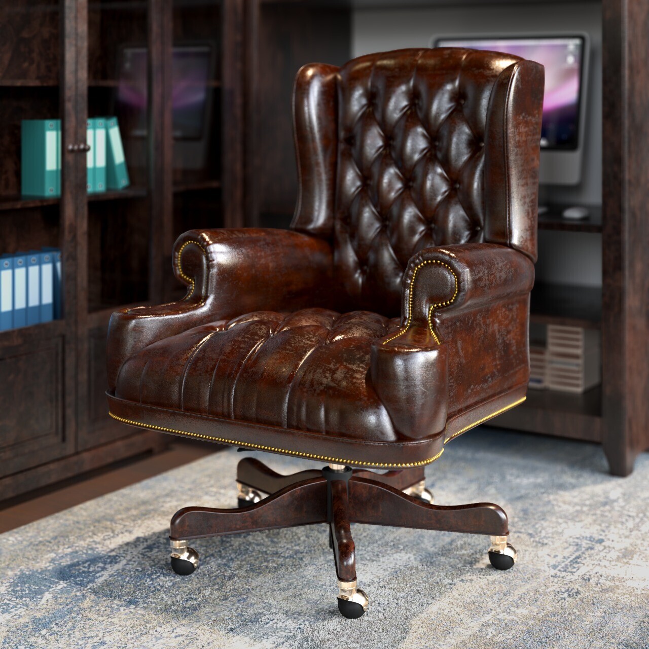 ArtStation - Leather study chair