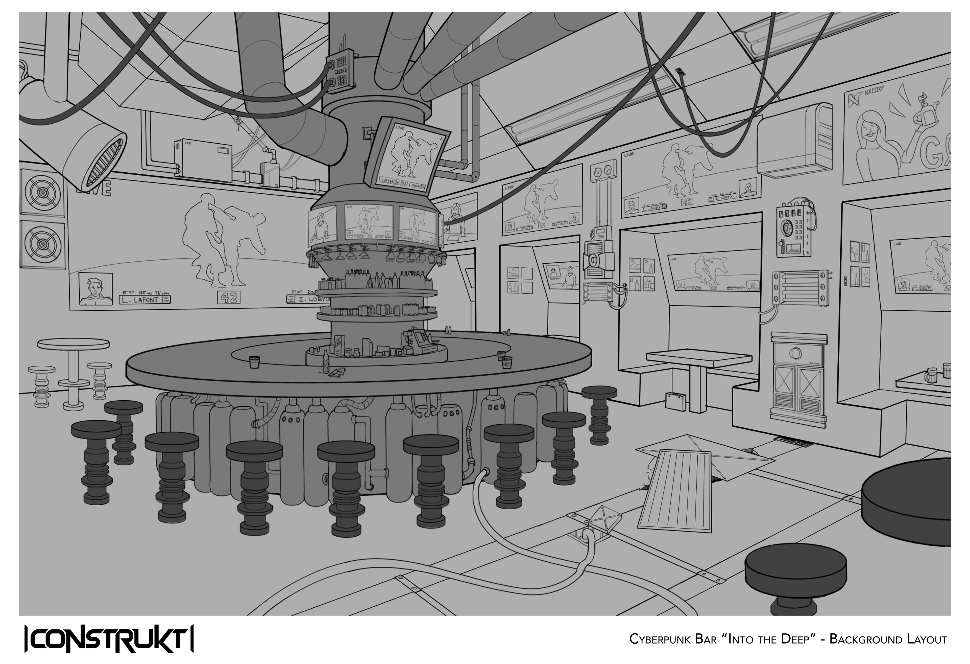 Completed background layout.