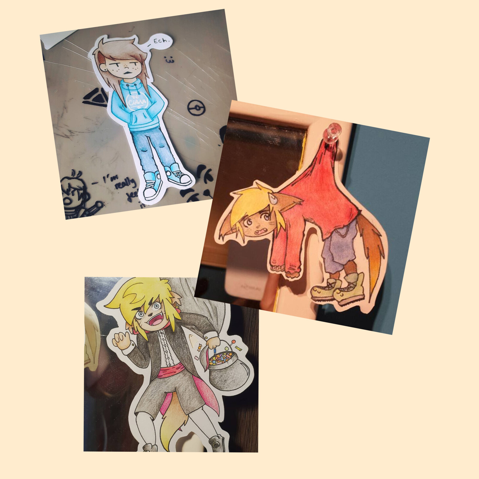 Introducing the concept of "paper children" to the guests, showing my own work as examples.