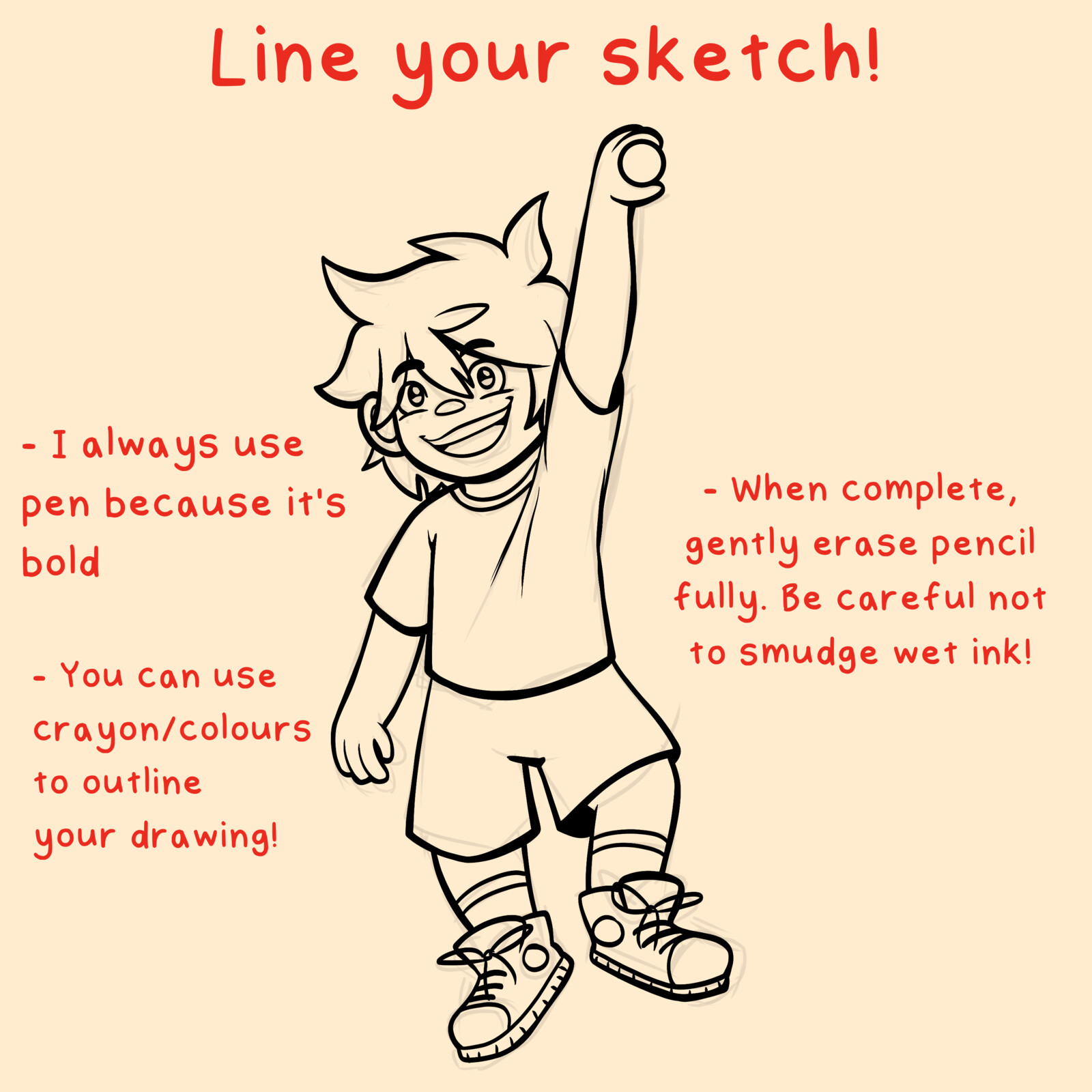 3/6: I regarded this slide optional too, leaving it up to guests to decide if they wanted to line their drawings in ink to make it stand out more and look clearer. 