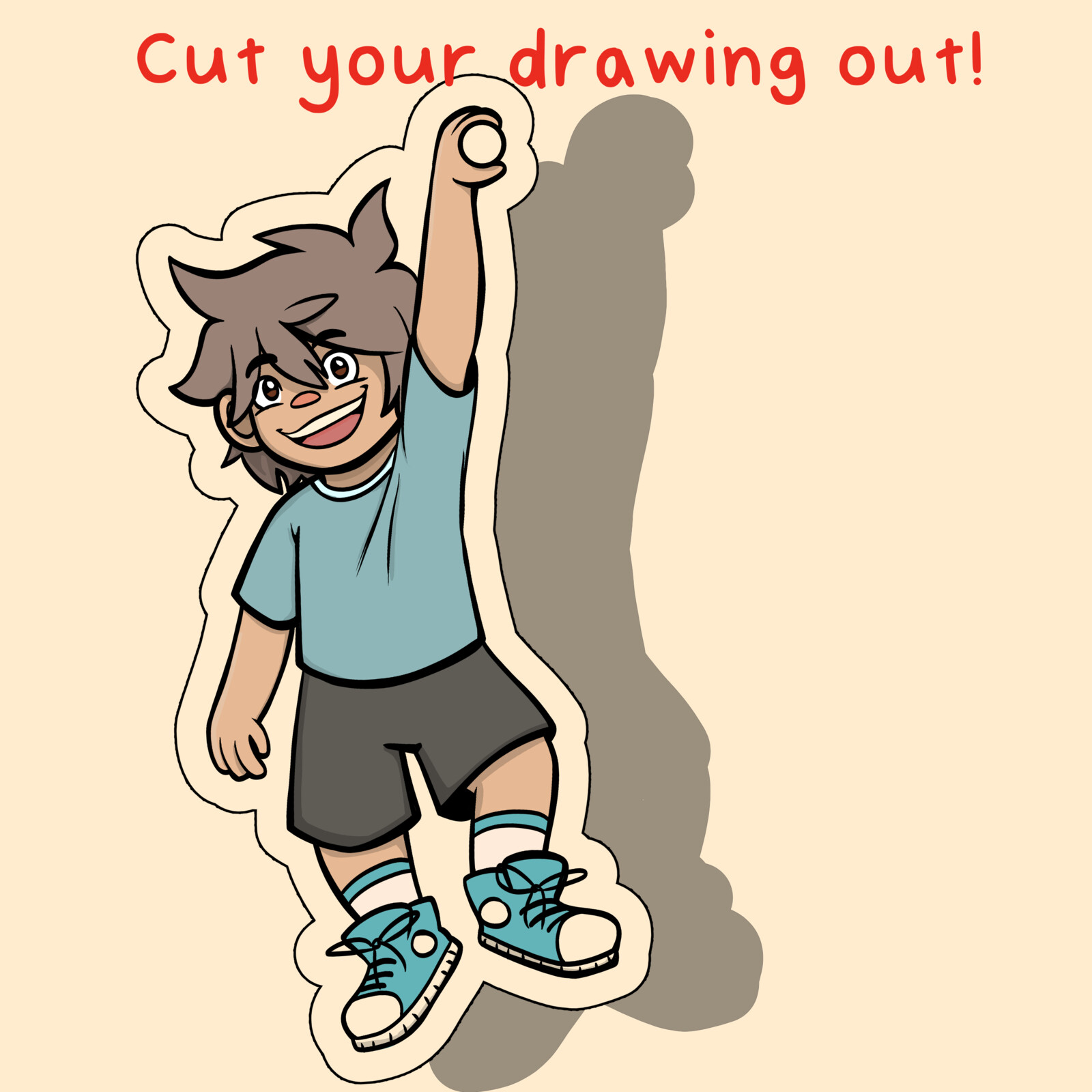 6/6: Final example of a cut out paper child.