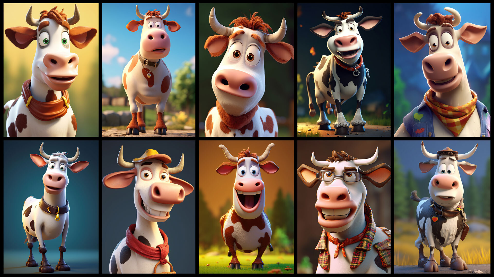 Cow cartoon sale characters