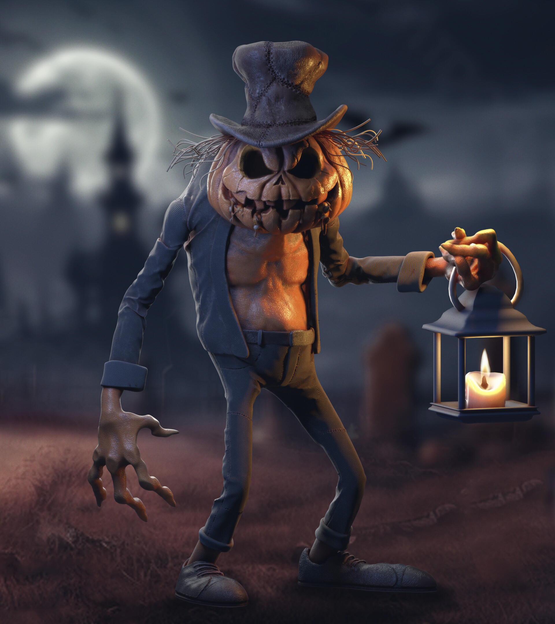 ArtStation Pumpkin Jack Happy Hallooween   Sedat Aciklar Renderactions Kopya 